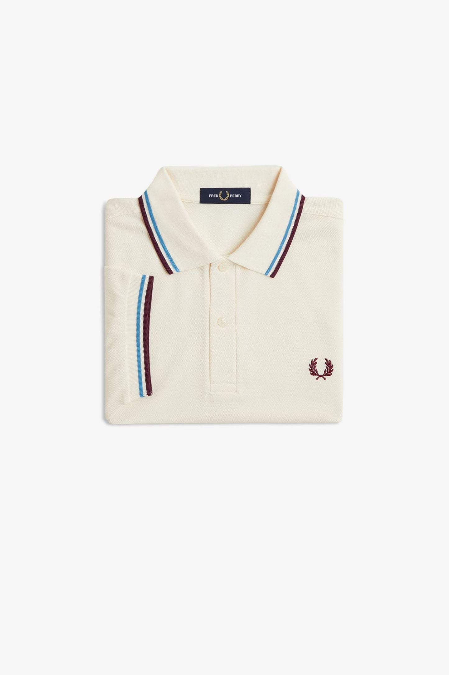 Fred Perry Polo M3600 Ecru / Courtblue / Oxblood