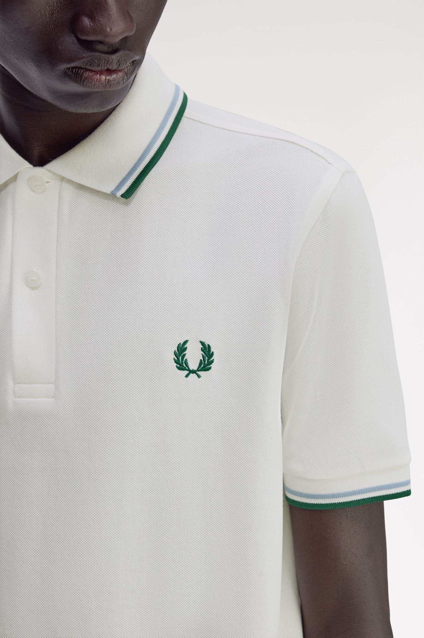 Fred Perry Polo M3600 Snowwhite / Track Blue / Sport Green