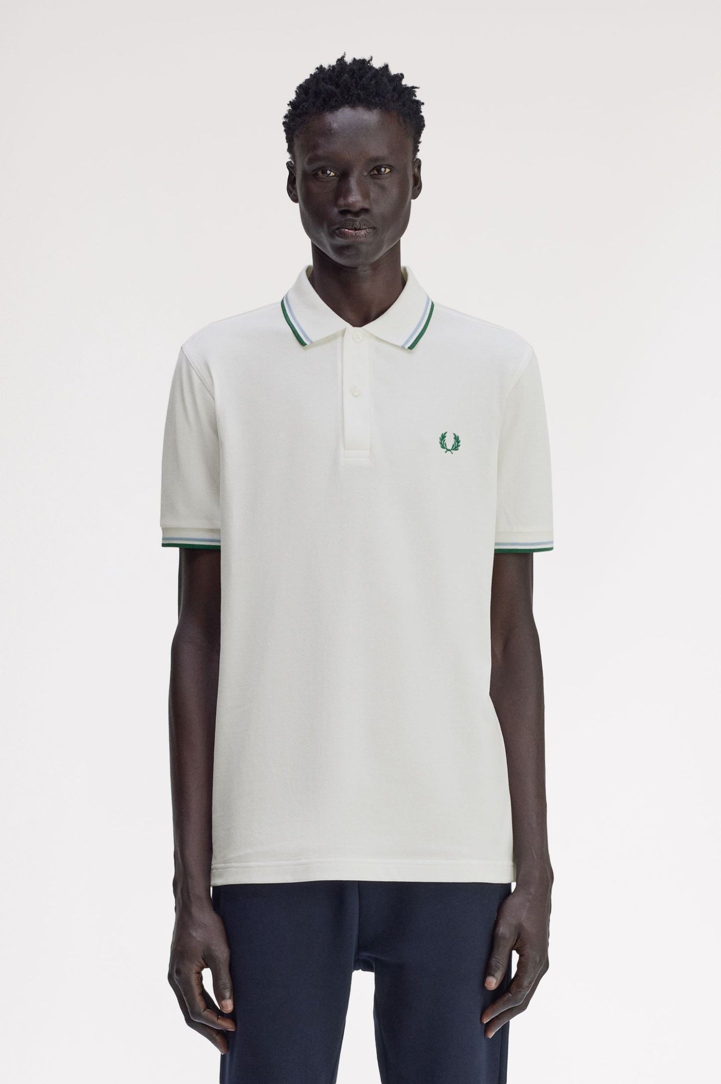 Fred Perry Polo M3600 Snowwhite / Track Blue / Sport Green