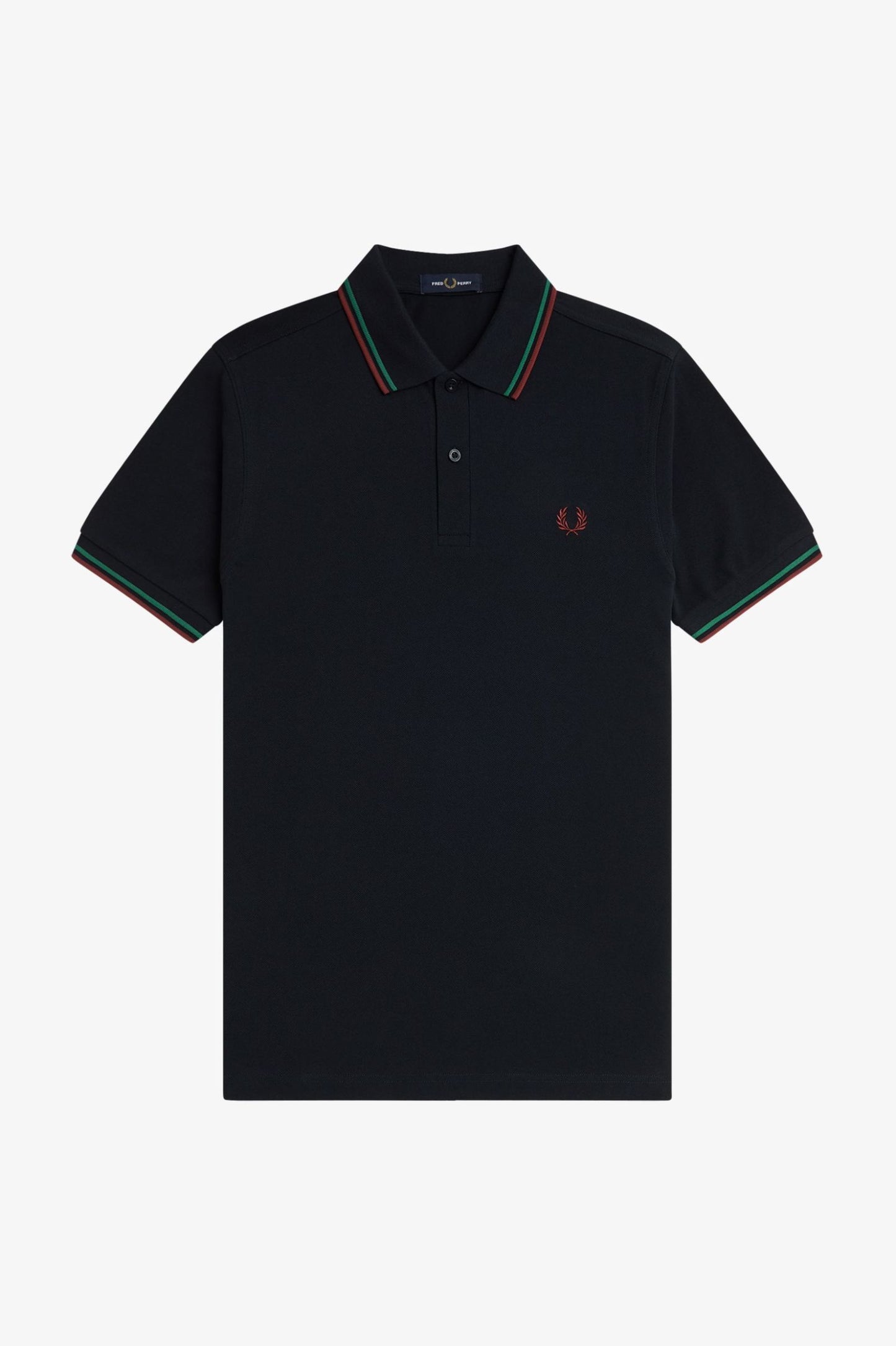 Fred Perry Polo M3600 Navy / Sportgreen / Burned Red