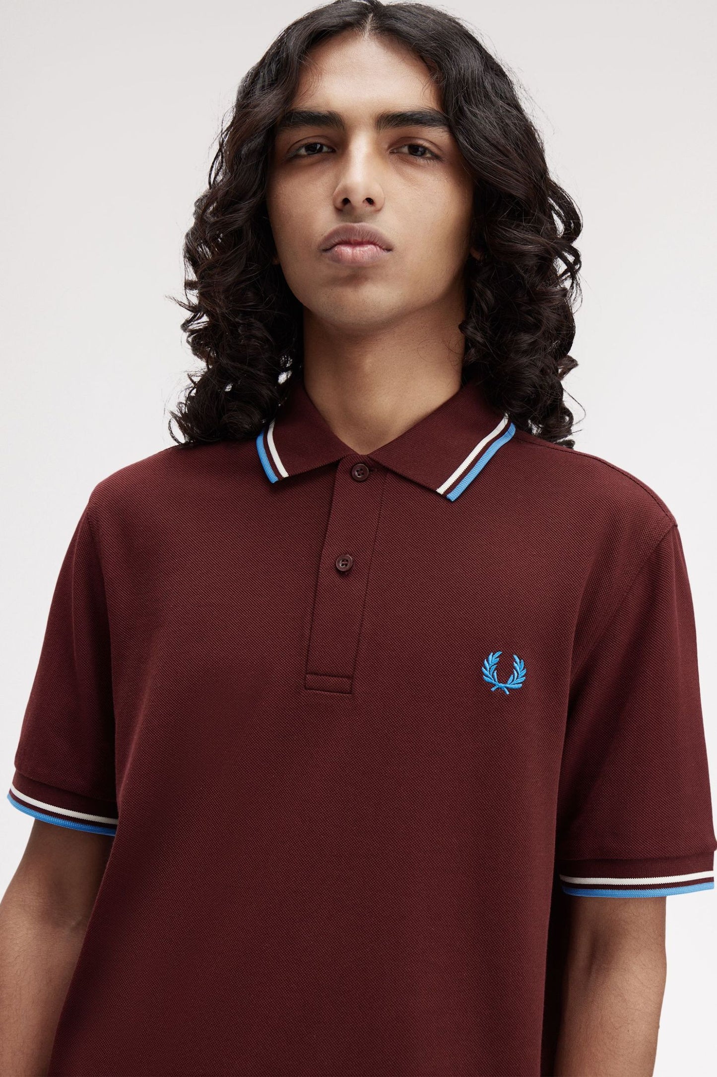 Fred Perry Polo M3600 Oxblood / Ecru / Courtblue