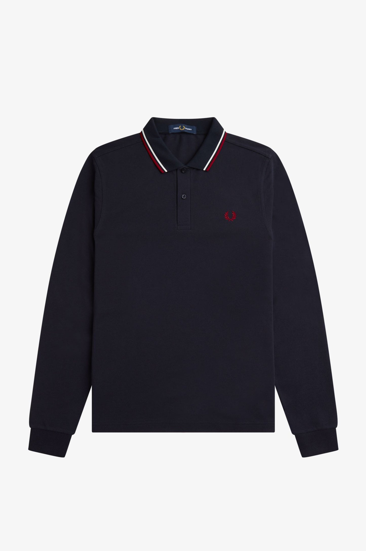 Fred Perry The Fred Perry Shirt Polo Longsleeve M3636 Navy / Snow White / Burnt Red