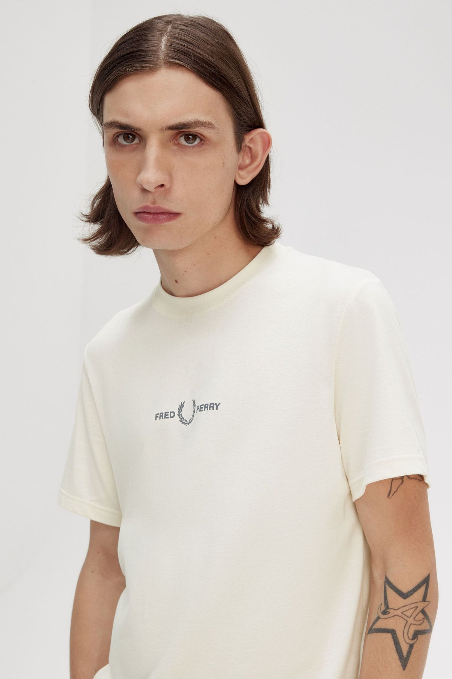 Fred Perry Embroidered T-Shirt Ecru