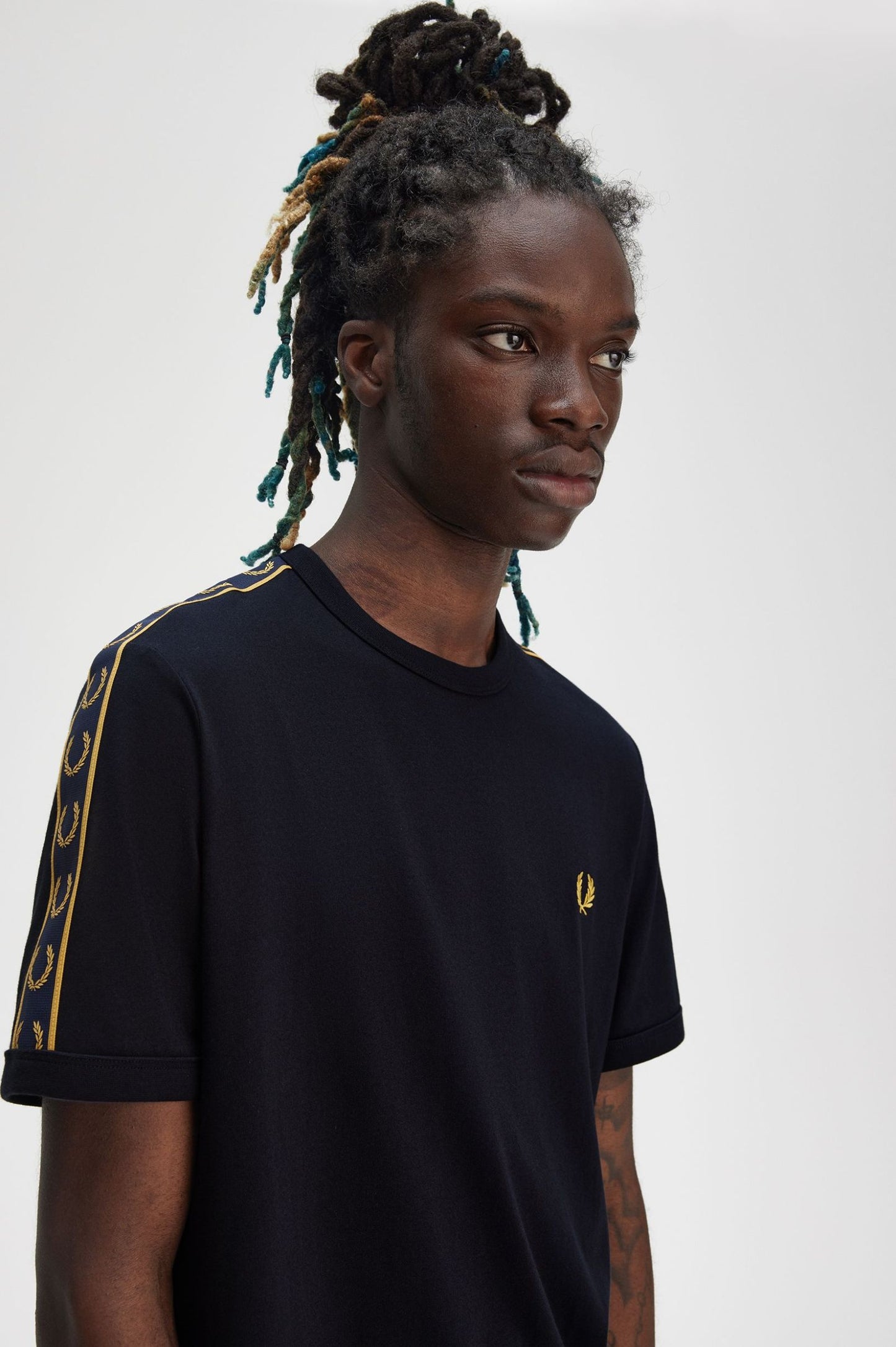 Fred Perry Contrast Tape Ringer T-Shirt Navy / Honeycomb