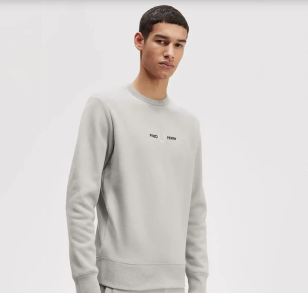 Fred Perry Embroidered Sweatshirt Limestone