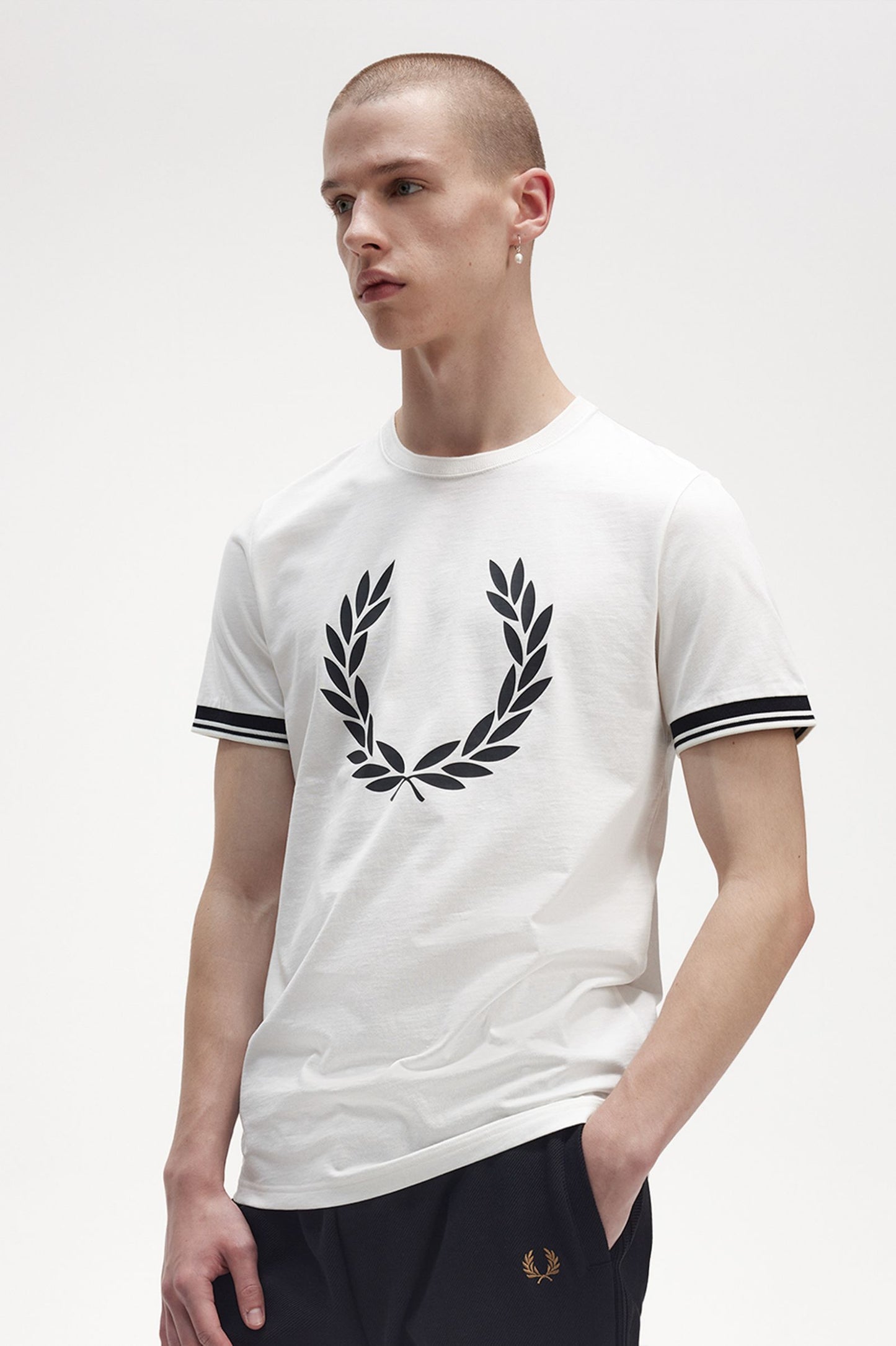 Fred Perry Printed Laurel Wreath T-Shirt Snowwhite