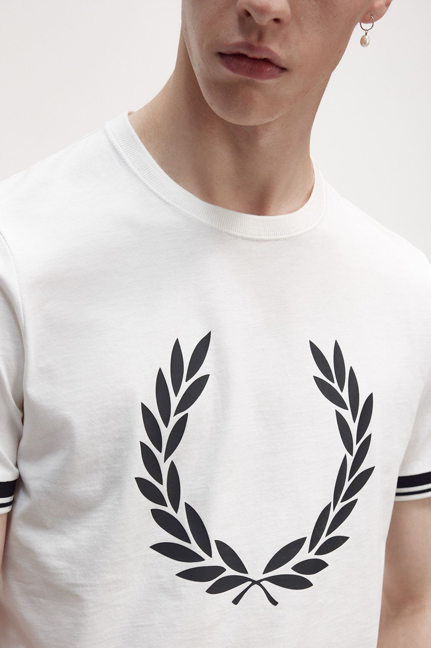 Fred Perry Printed Laurel Wreath T-Shirt Snowwhite