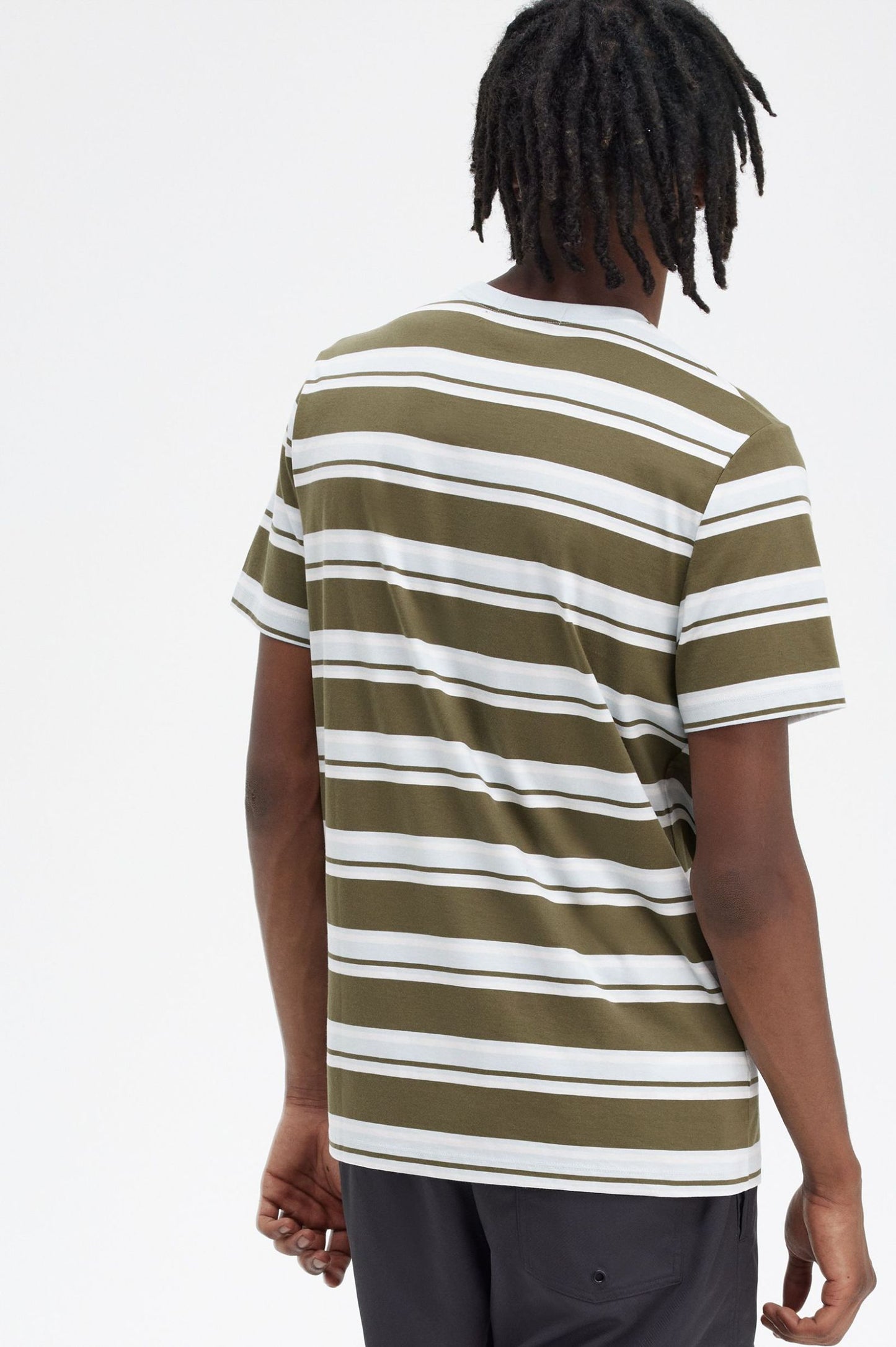 Fred Perry Stripe T-Shirt Uniform Grey / Snow White / Light Ice
