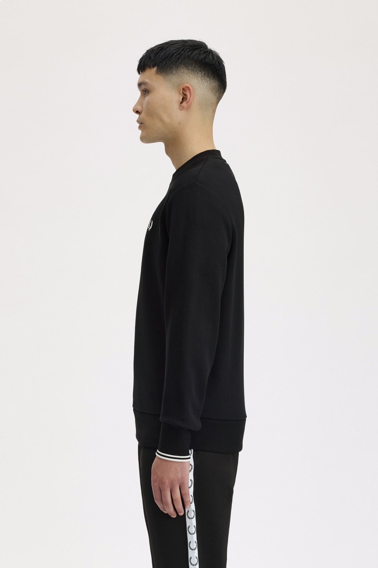 Fred Perry Crew Neck Sweatshirt Black / White / White