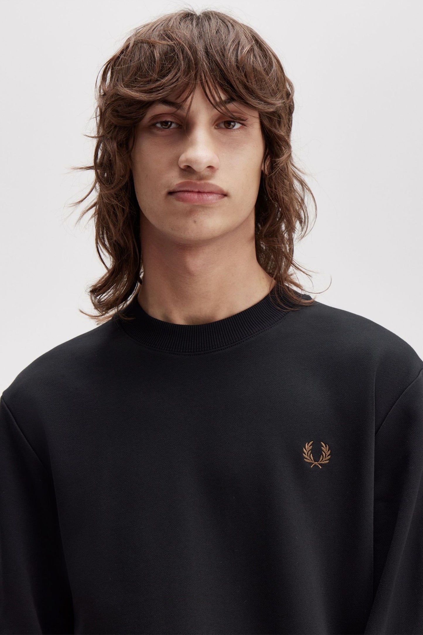 Fred Perry Crew Neck Sweatshirt Black / Shadestone