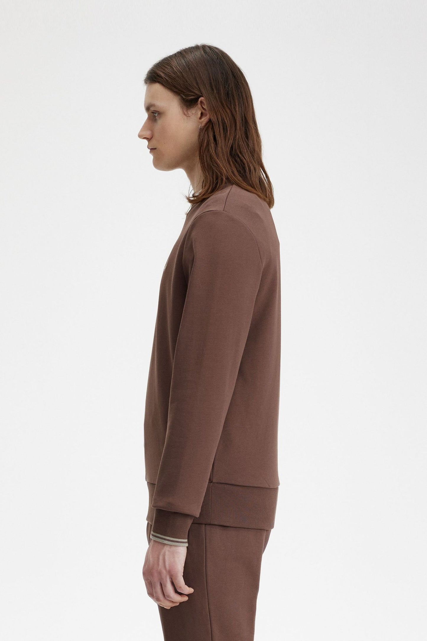 Fred Perry Crew Neck Sweatshirt Brick / Warmgrey