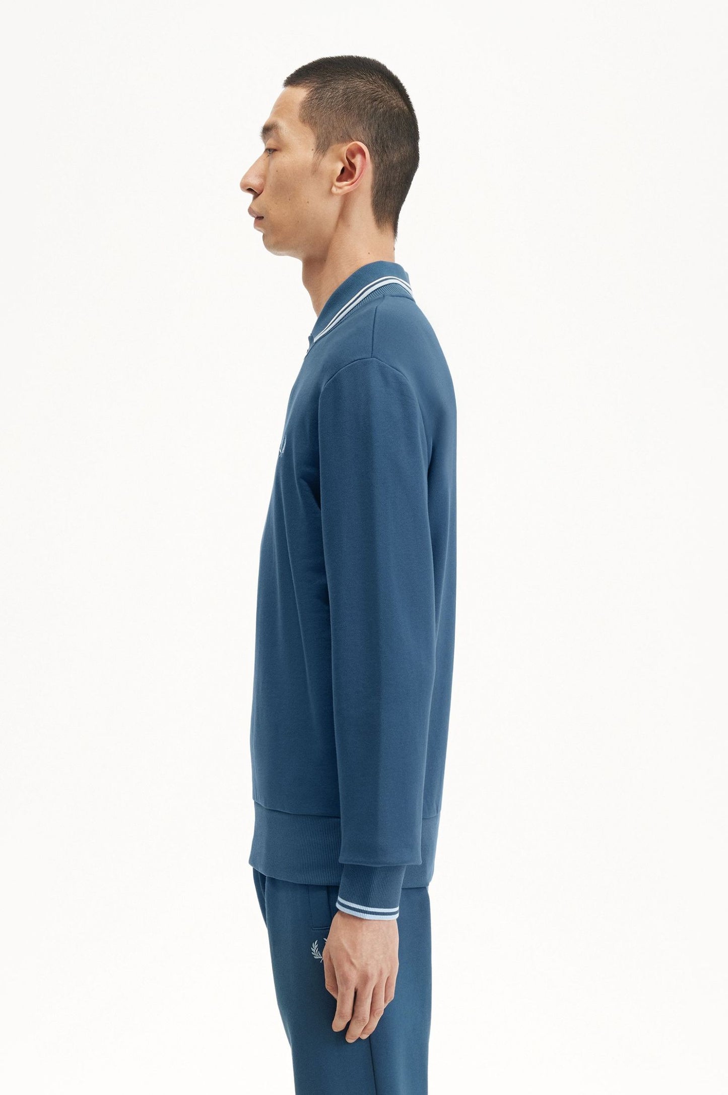 Fred Perry Crew Neck Sweatshirt Midnight Blue / Light Ice