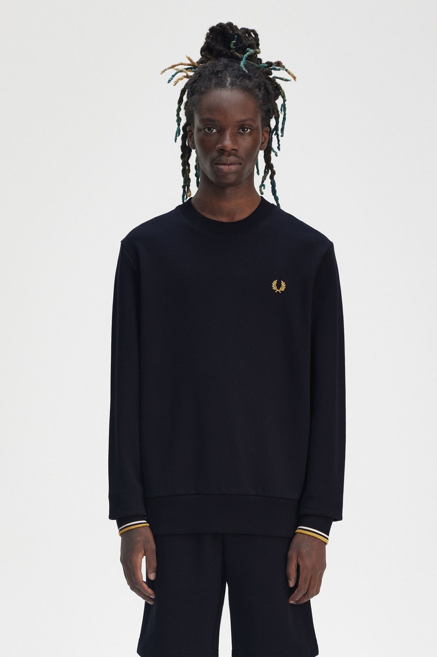 Fred Perry Crew Neck Sweatshirt Navy / Ecru / Honeycomb
