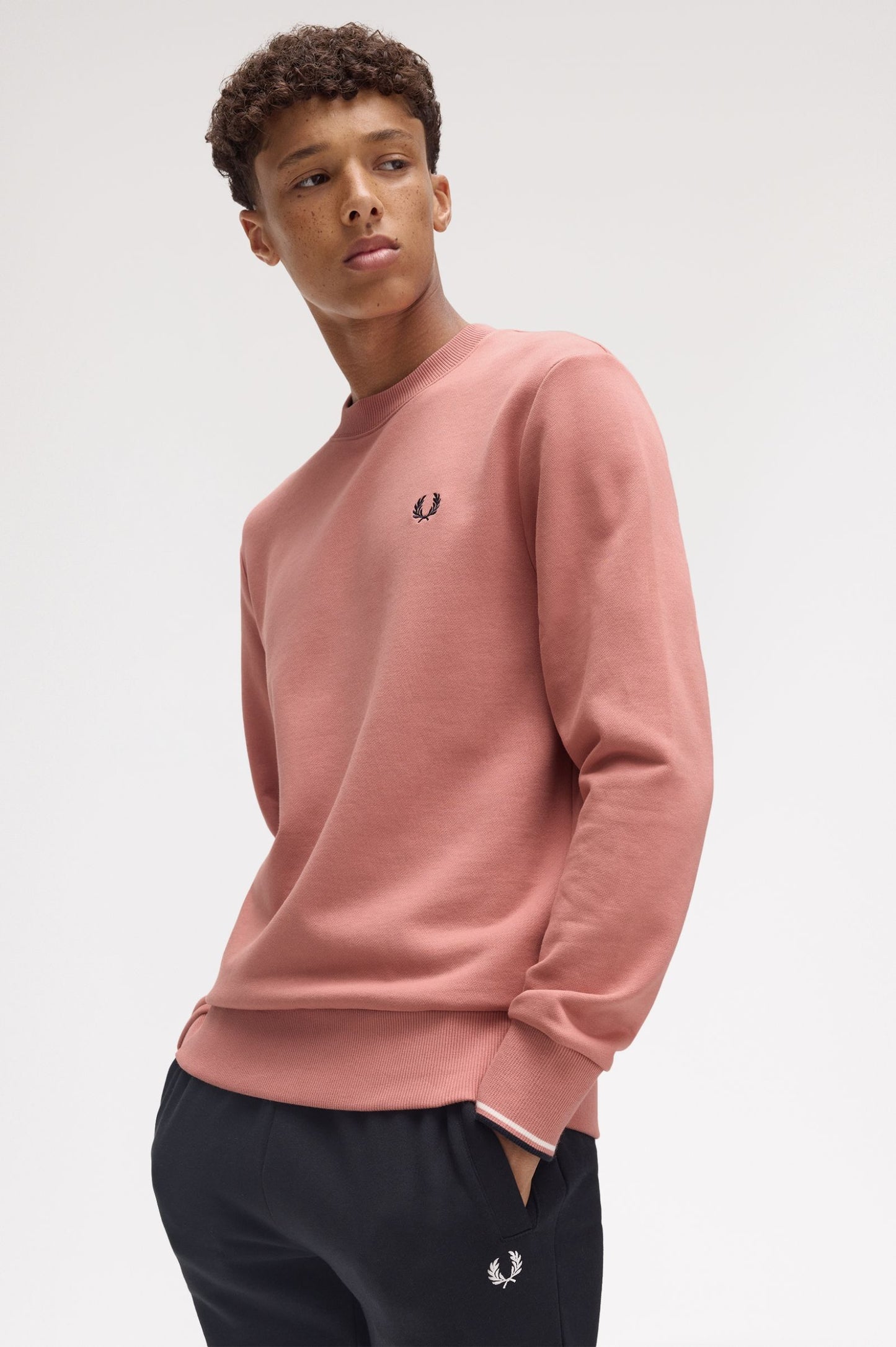 Fred Perry Crew Neck Sweatshirt Putty Pink