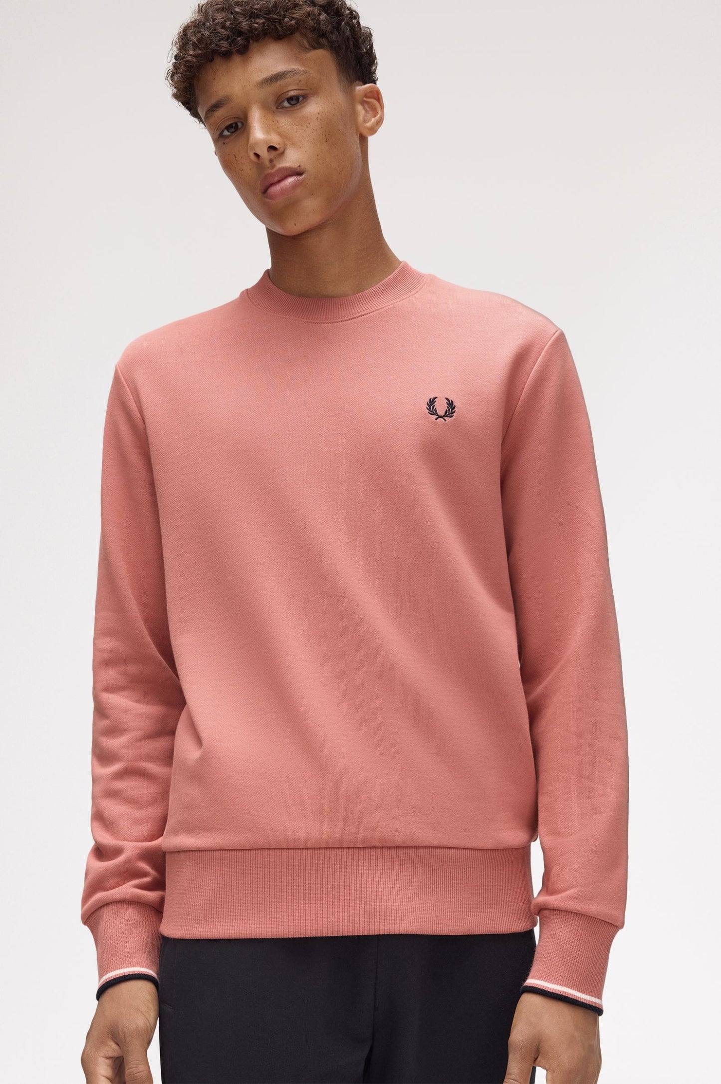 Fred Perry Crew Neck Sweatshirt Putty Pink