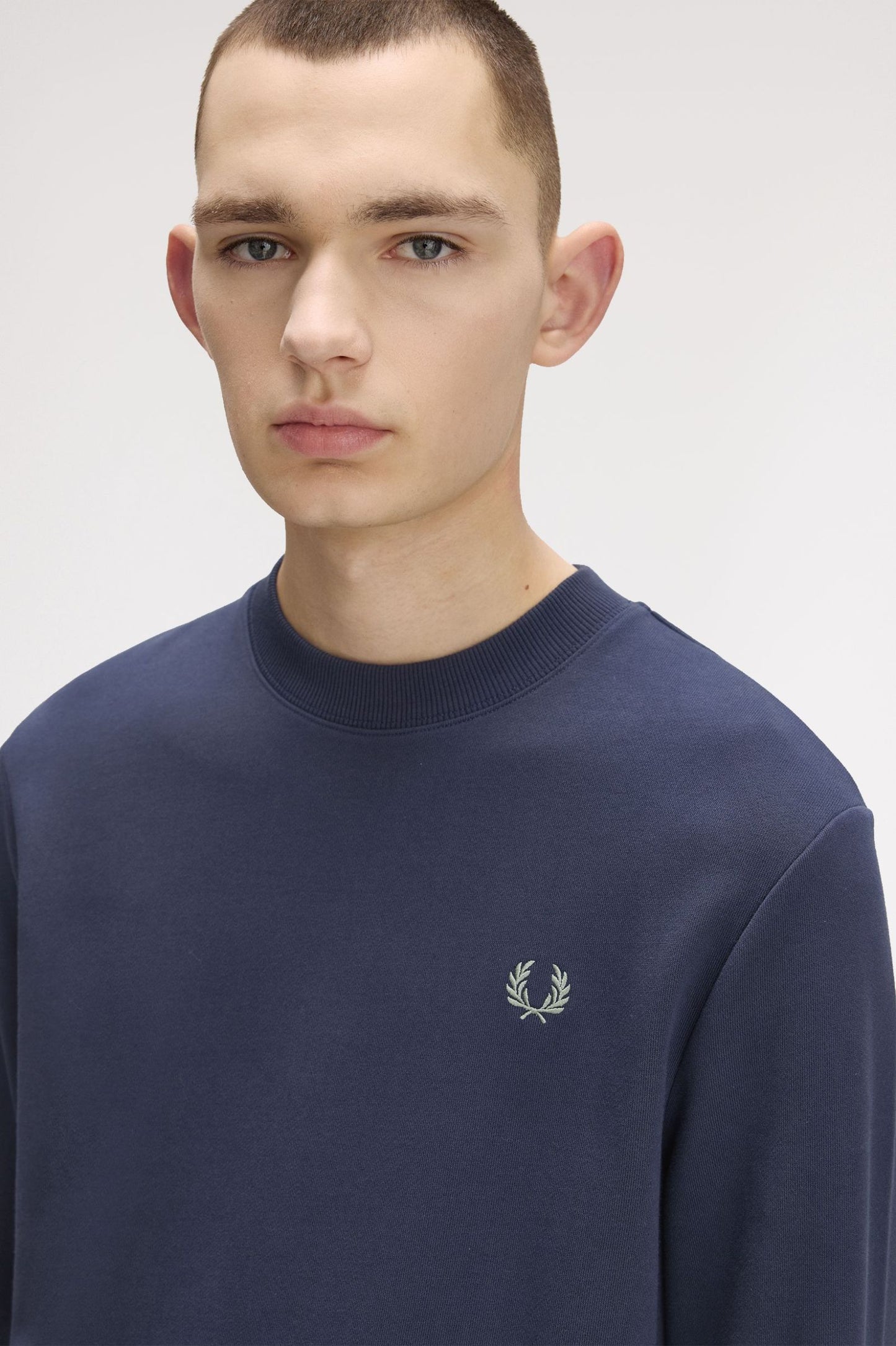 Fred Perry Crew Neck Sweatshirt Dark Airforce / Light Ice / Bay Leaf