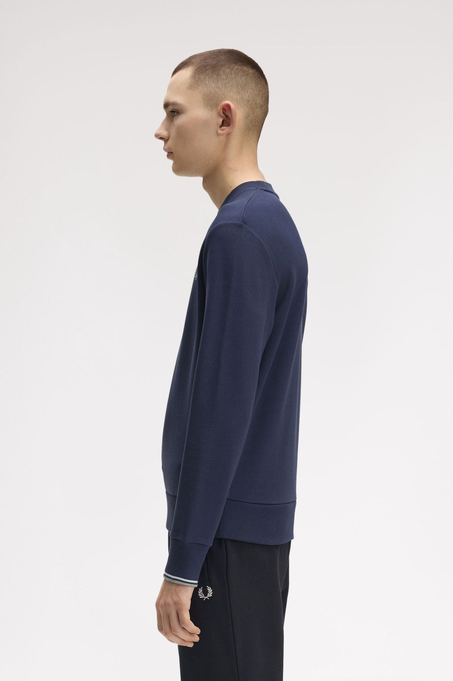 Fred Perry Crew Neck Sweatshirt Dark Airforce / Light Ice / Bay Leaf