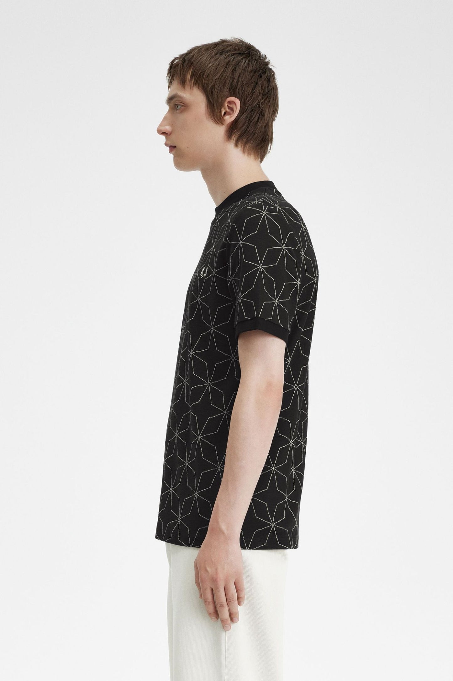 Fred Perry Geometric T-Shirt Black