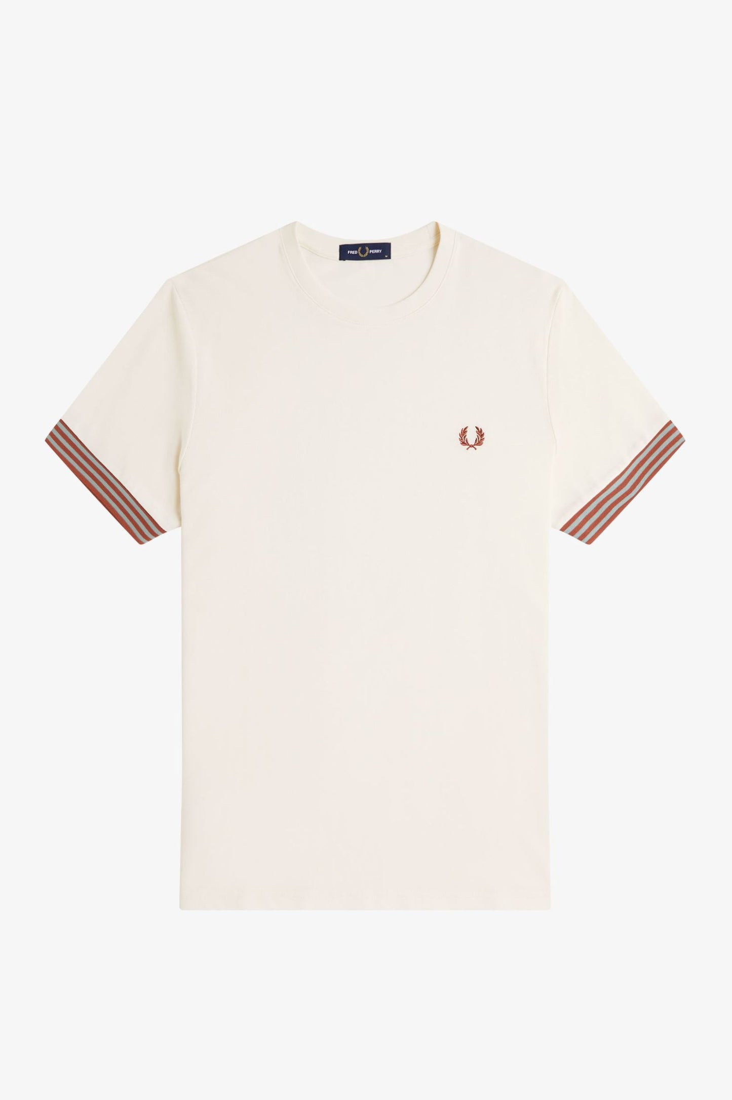 Fred Perry Striped Cuff T-Shirt Light Ecru