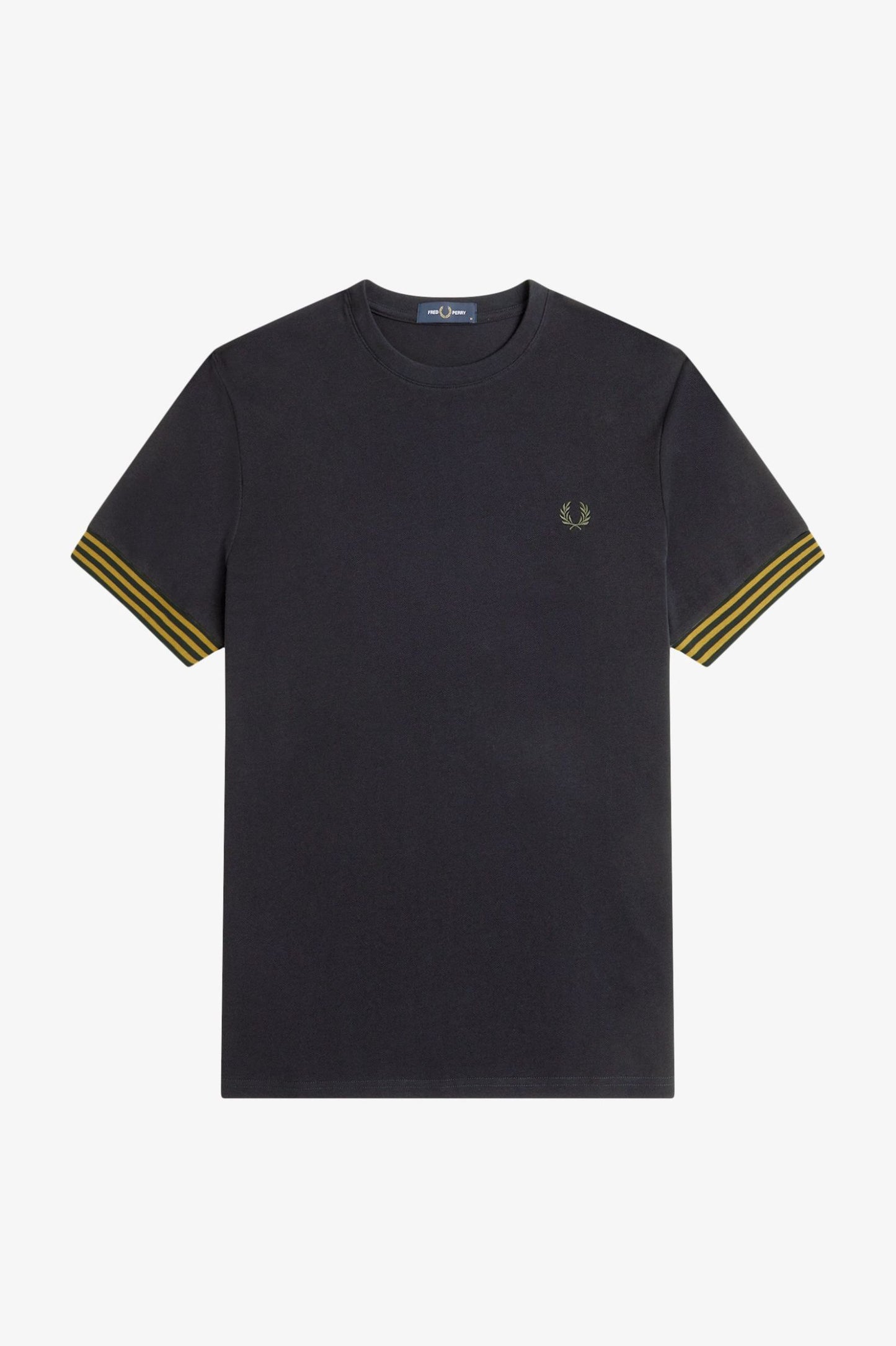 Fred Perry Striped Cuff T-Shirt Black