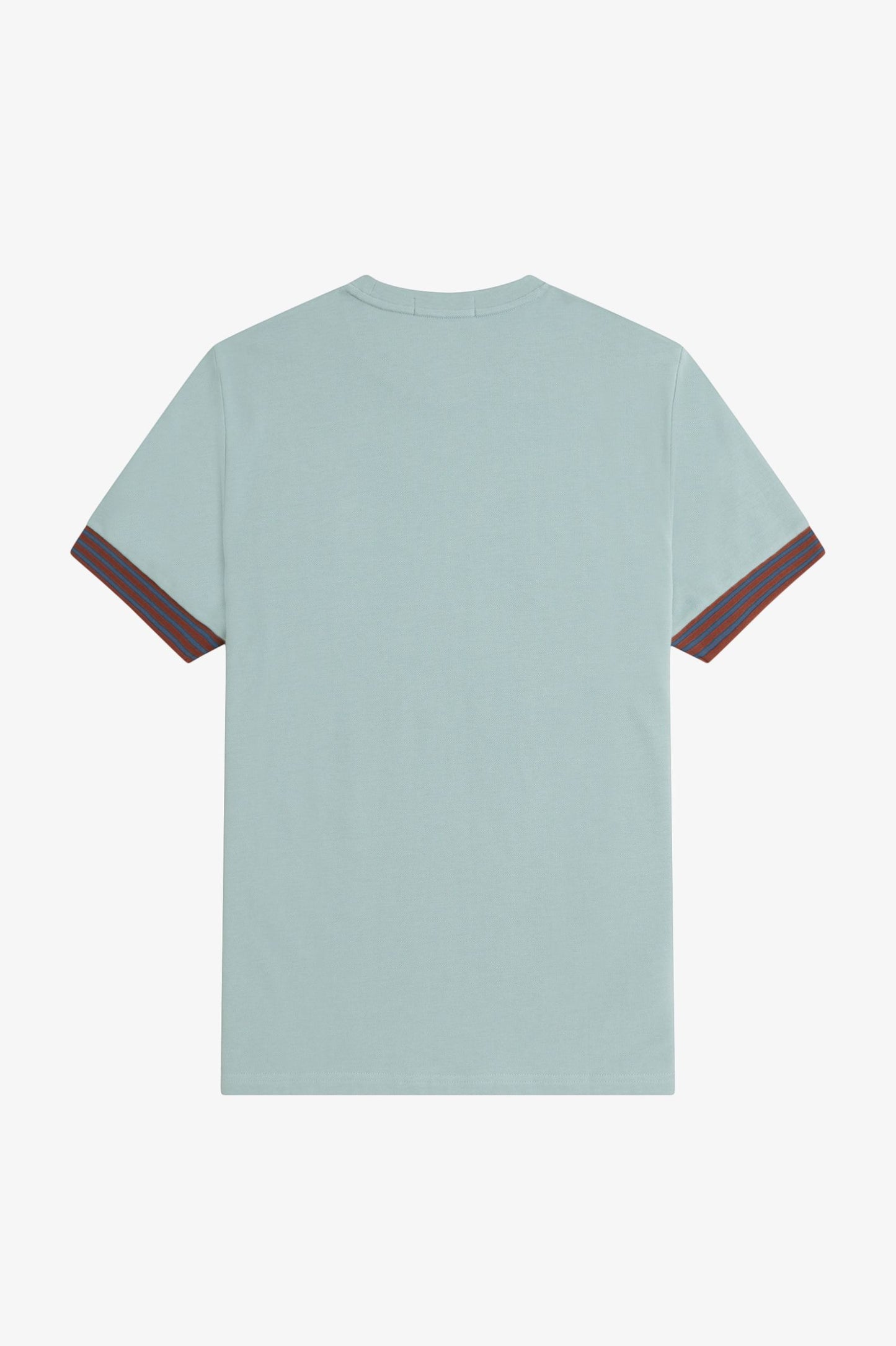 Fred Perry Striped Cuff T-Shirt Silver Blue