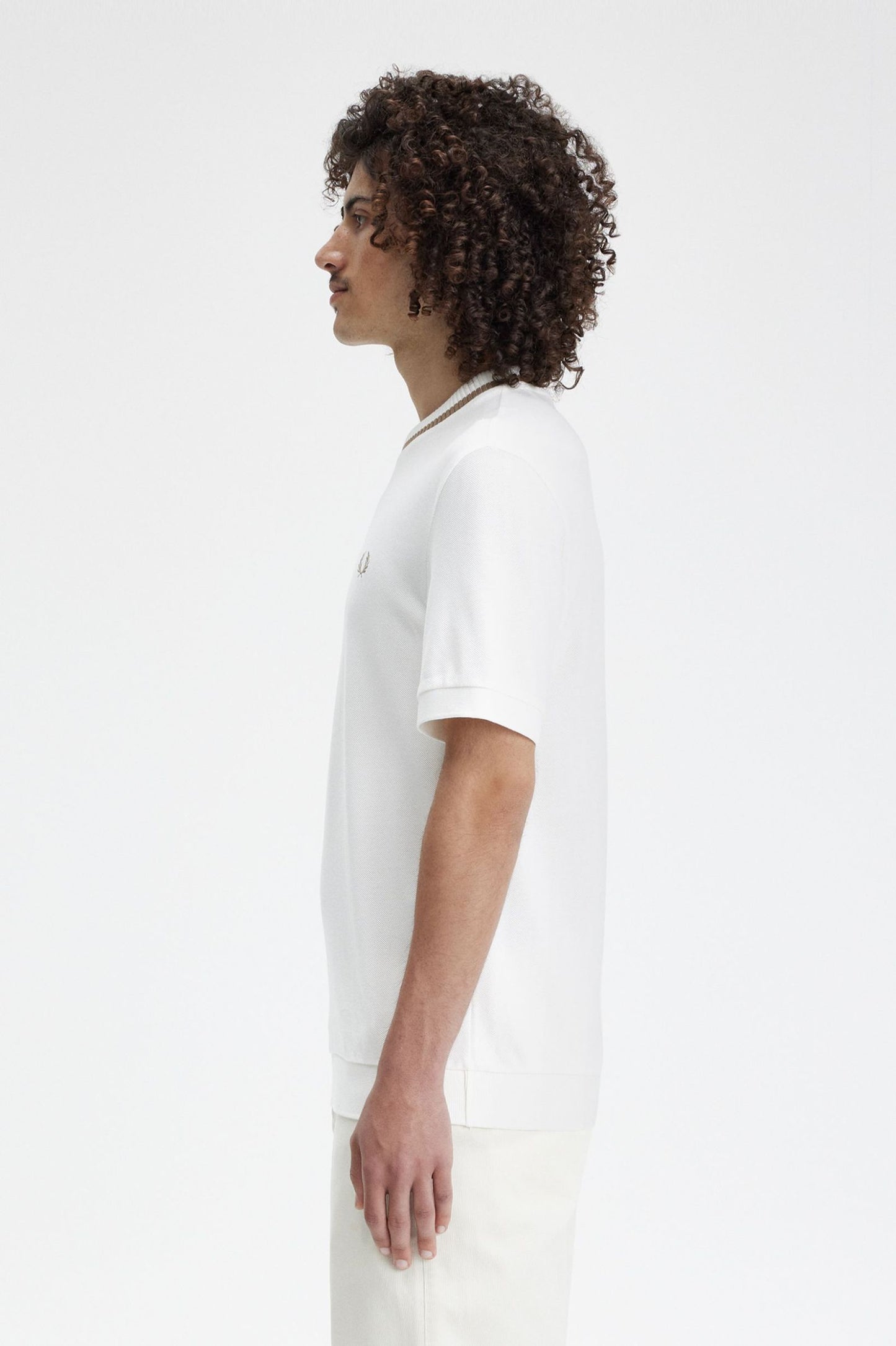 Fred Perry Crew Neck Piqué T-Shirt Snowwhite