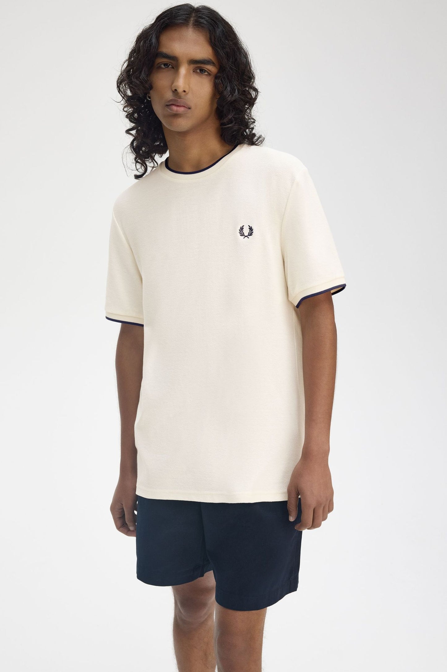 Fred Perry Crepe Piqué T-Shirt Ecru