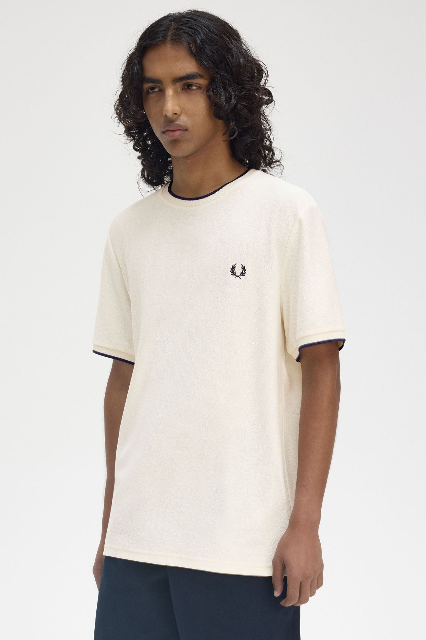Fred Perry Crepe Piqué T-Shirt Ecru
