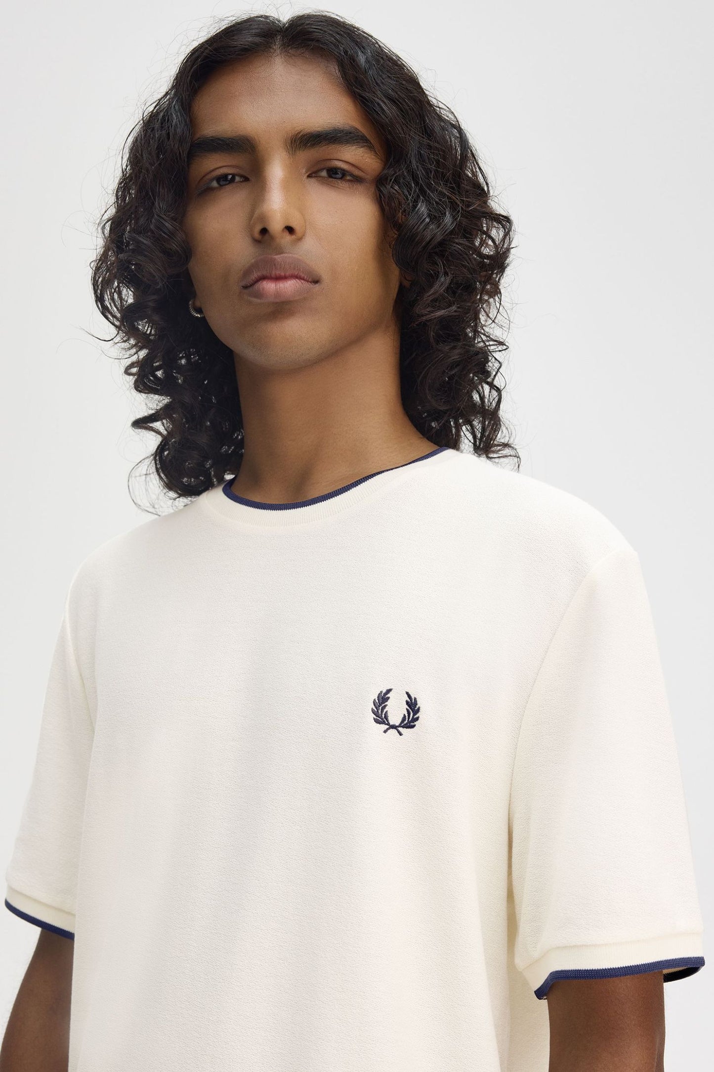 Fred Perry Crepe Piqué T-Shirt Ecru