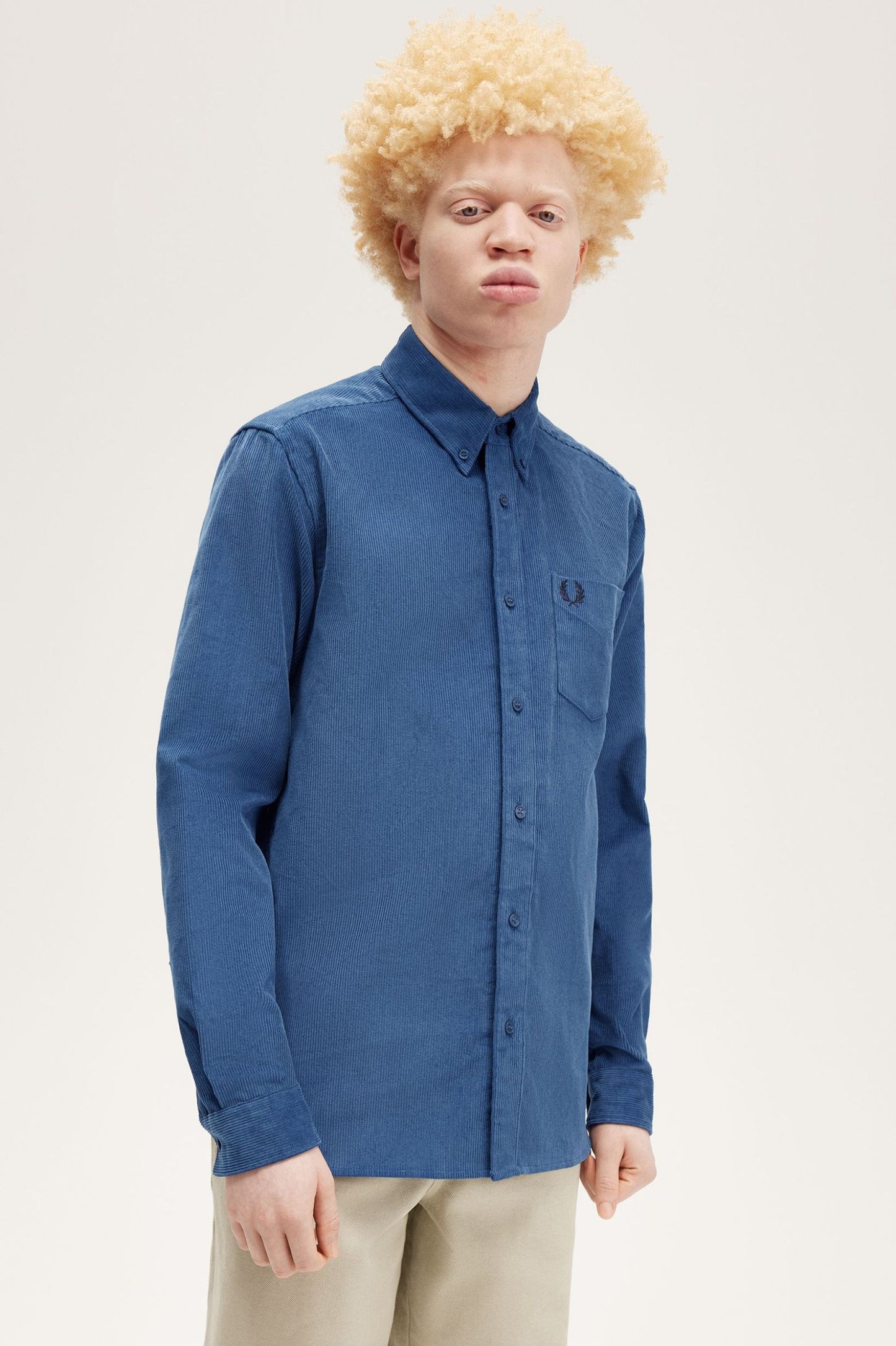 Fred Perry Corduroy Shirt Midnight Blue