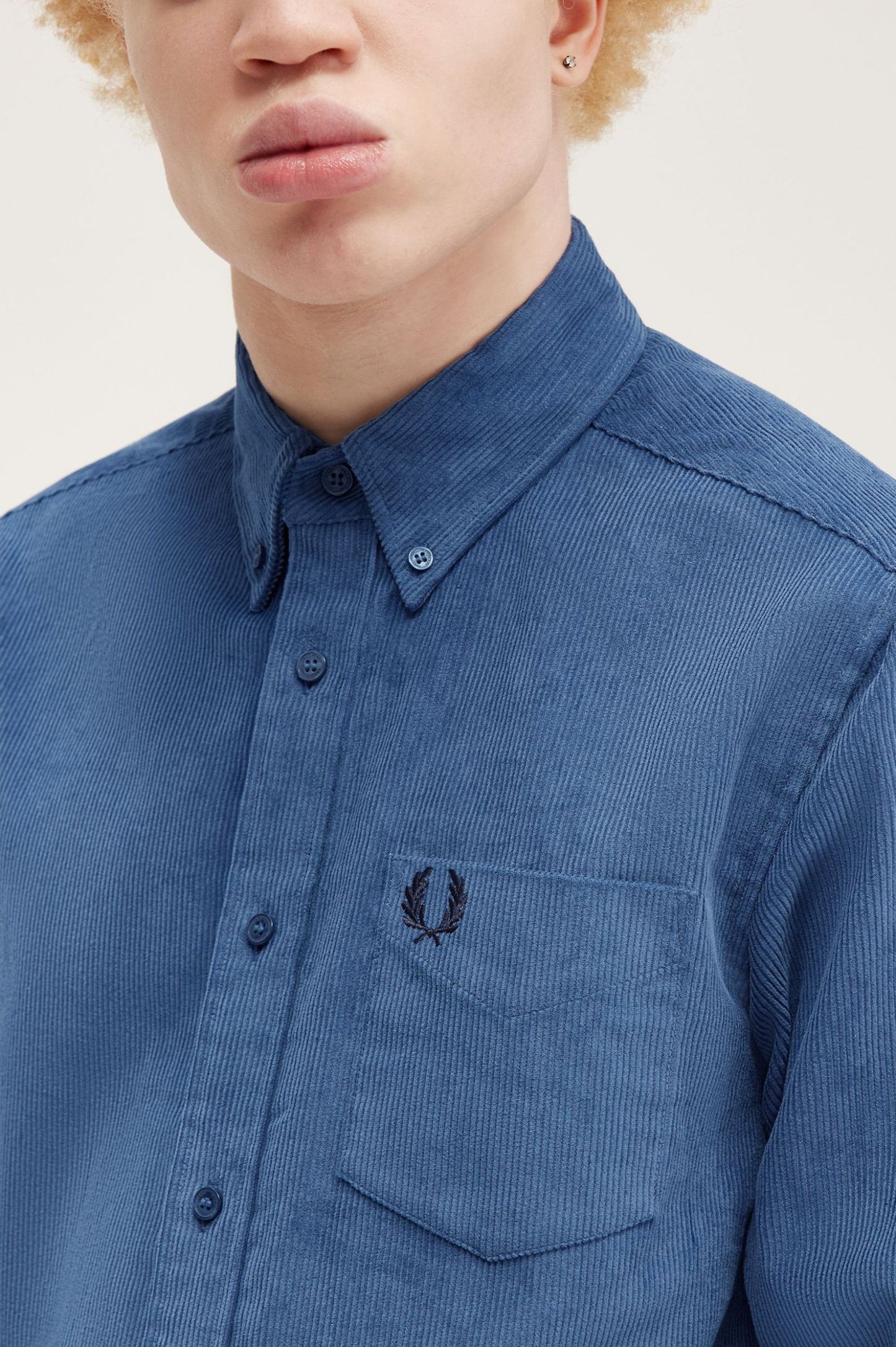 Fred Perry Corduroy Shirt Midnight Blue