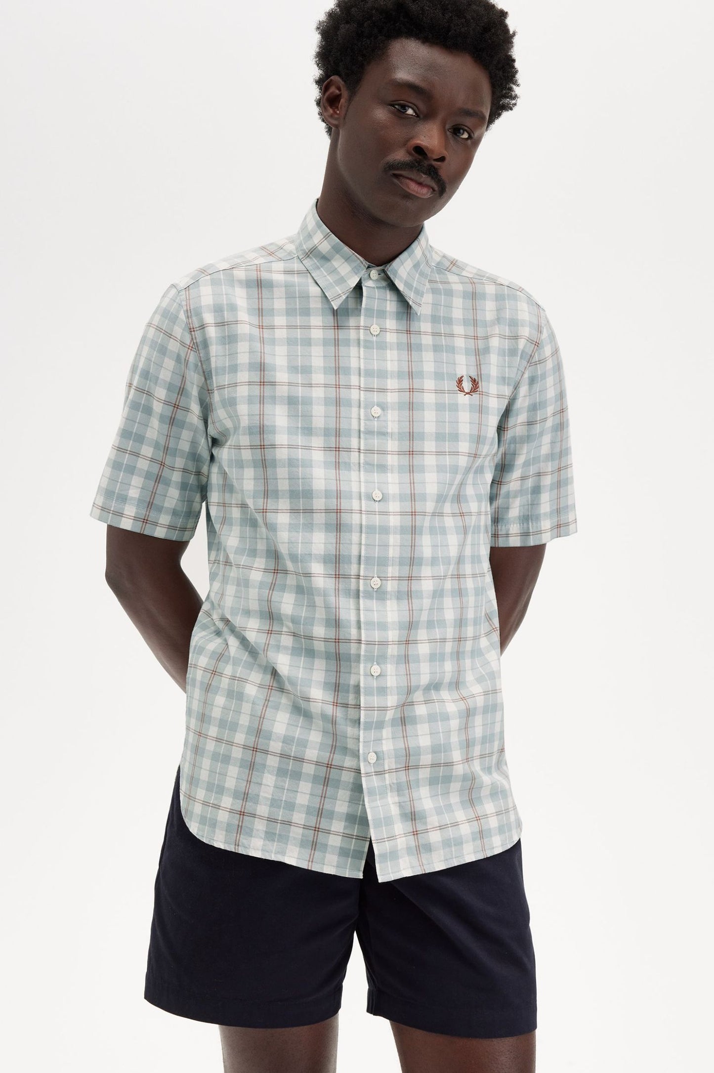 Fred Perry Twill Tartan Shirt Ecru