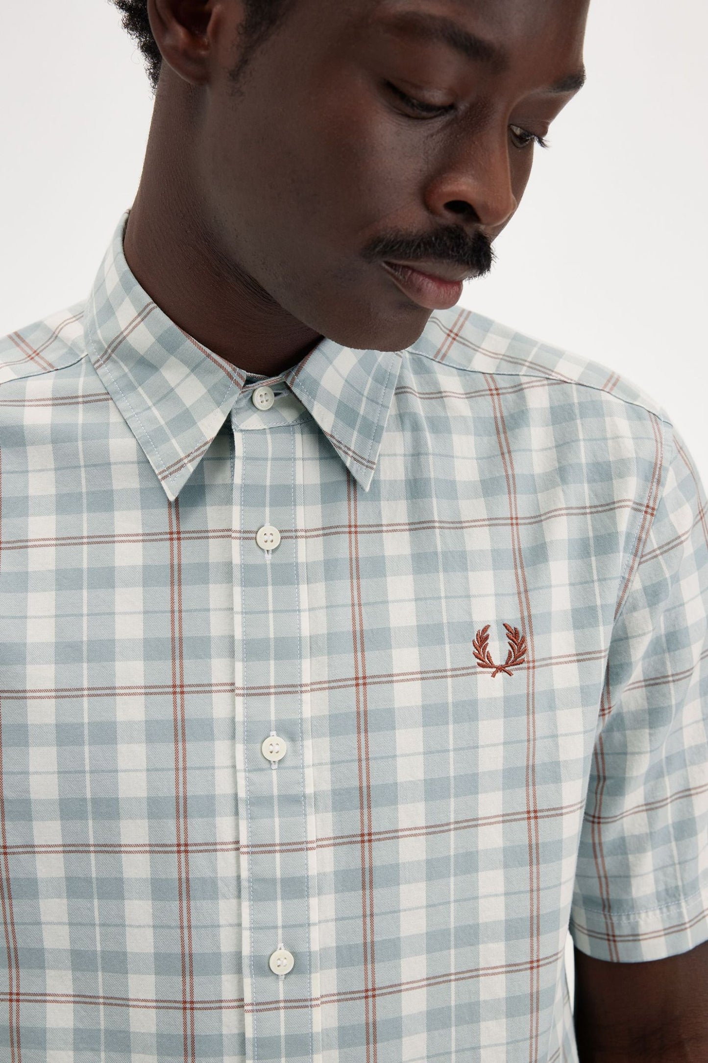 Fred Perry Twill Tartan Shirt Ecru