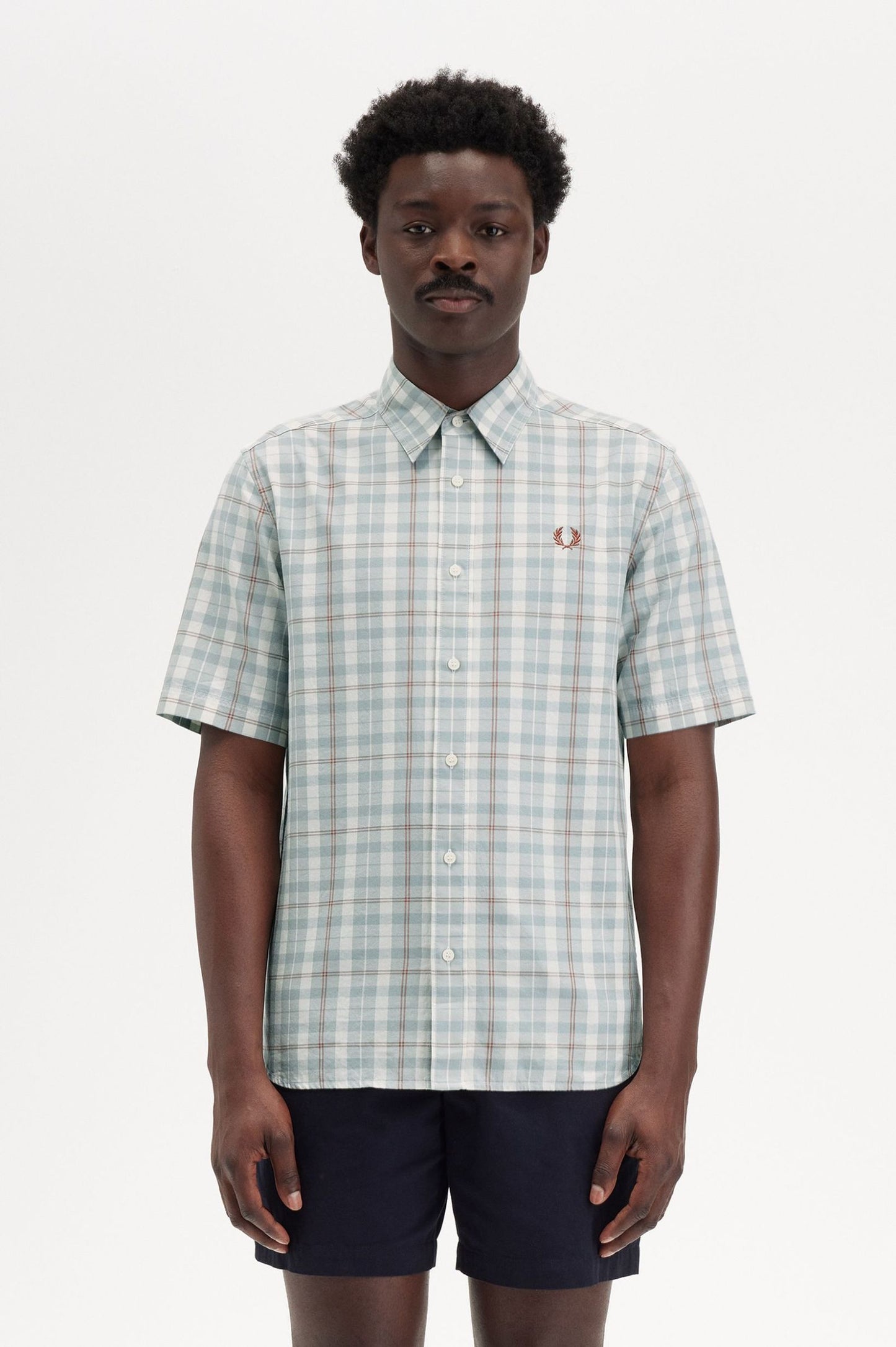 Fred Perry Twill Tartan Shirt Ecru