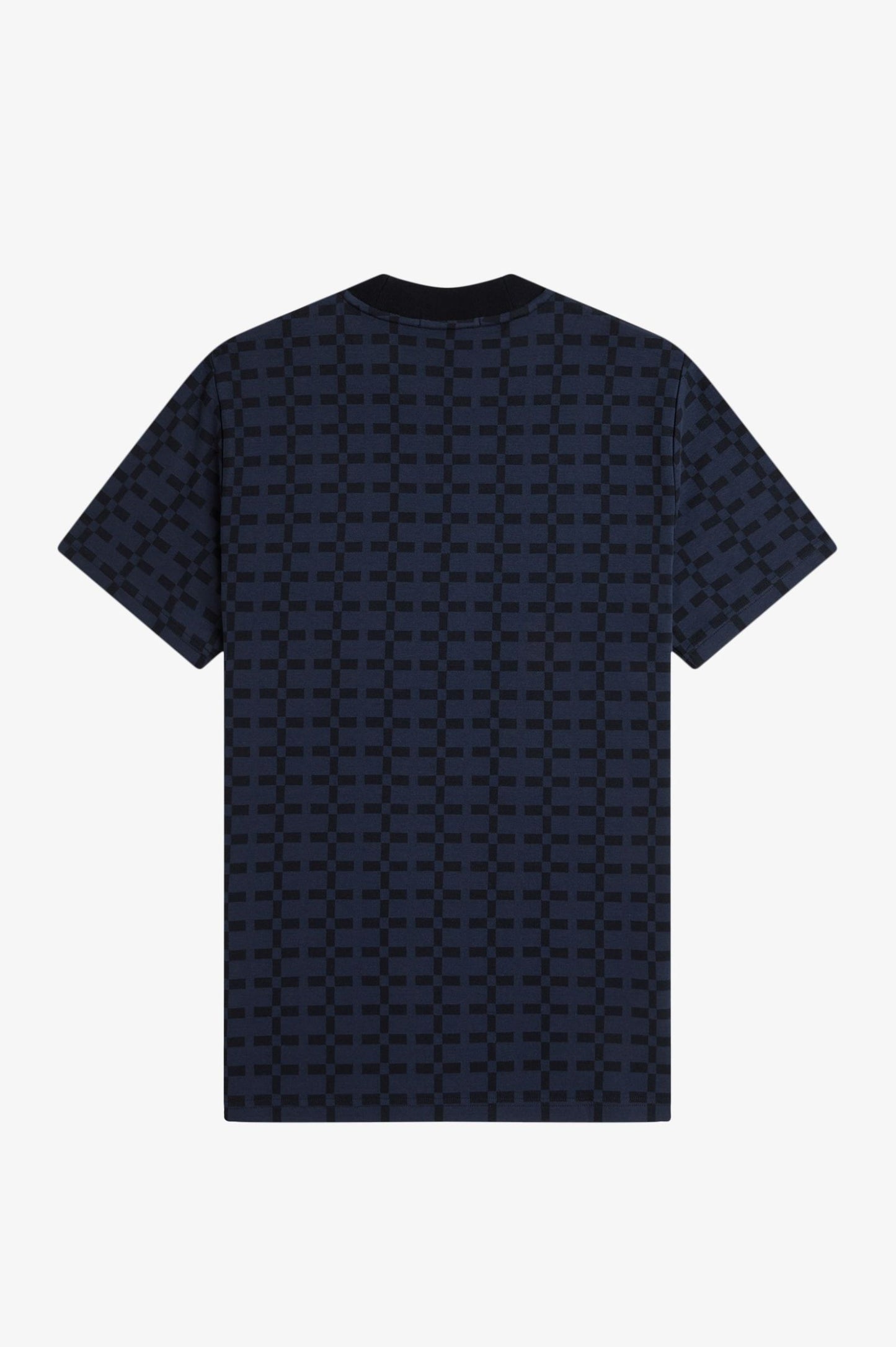 Fred Perry Geometric Jacquard T-Shirt Navy