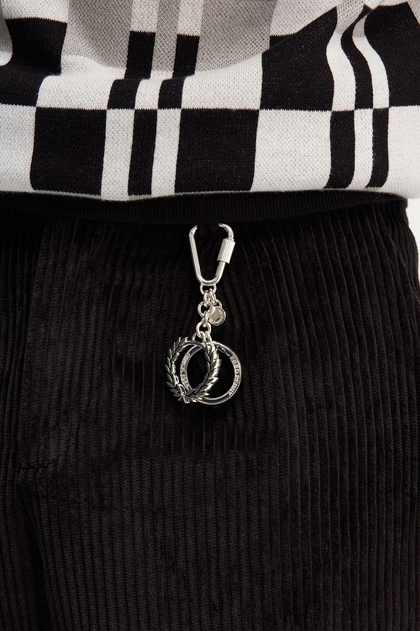 Fred Perry Laurel Wreath Keyring Shiny Silver