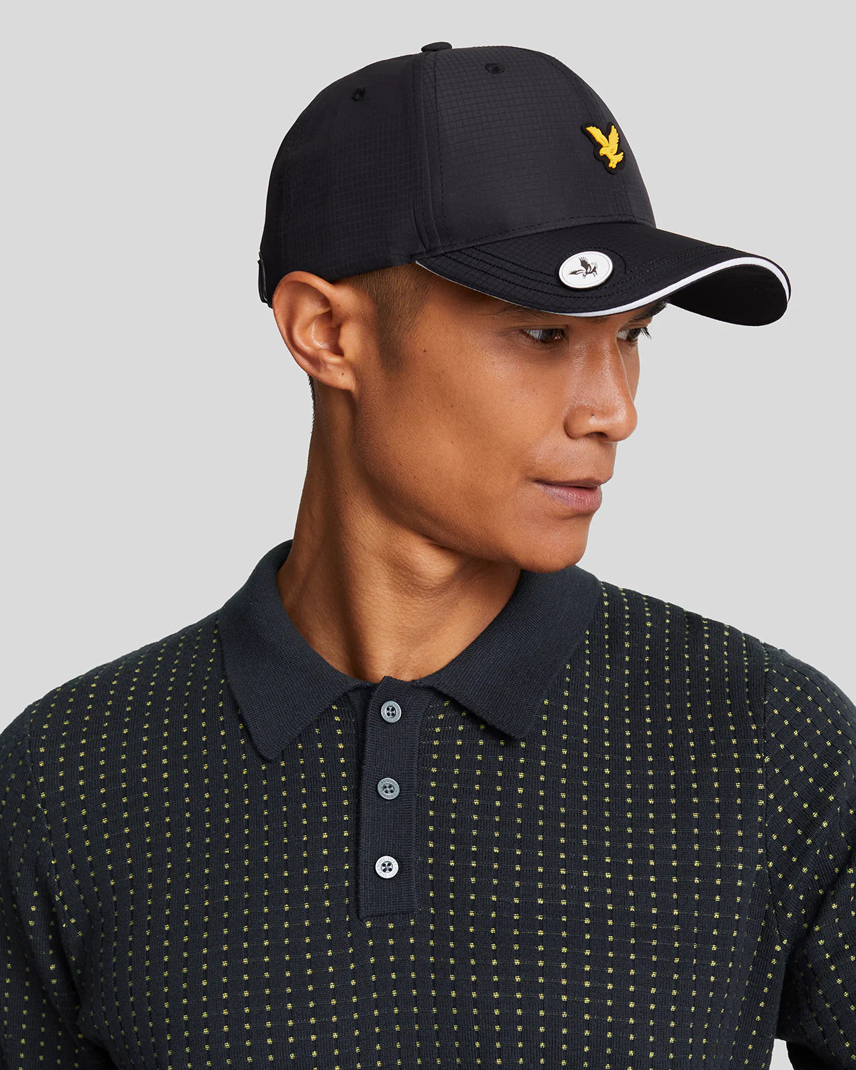 Lyle & Scott Golf Grid Technical Polo Shirt Dark Navy