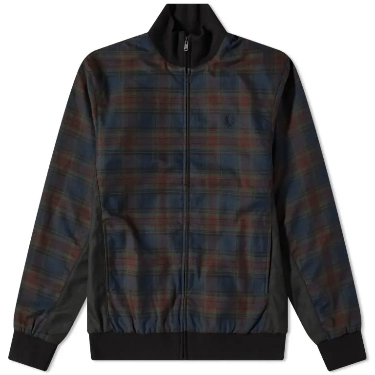 Fred Perry Tartan Zip Through Jacket French Navy