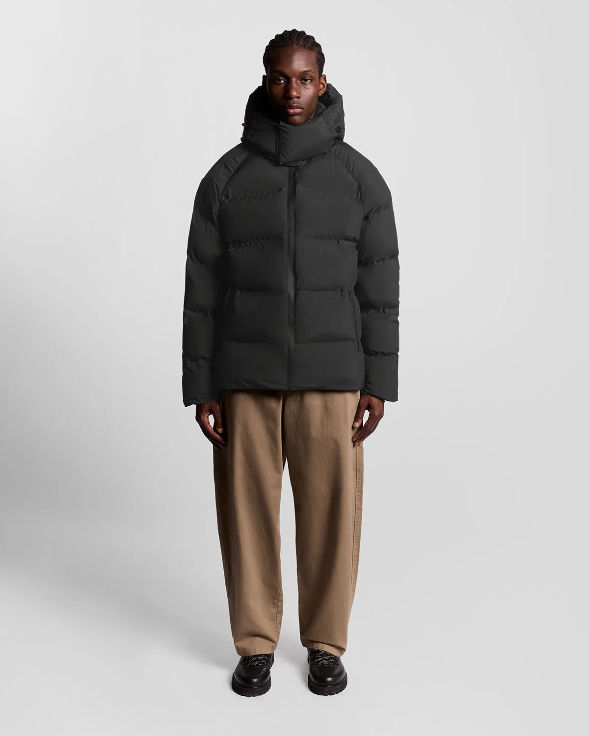 Lyle & Scott Pufferjack met capuchon Black