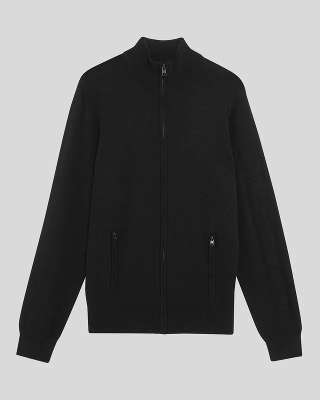 Lyle & Scott Mesh Logo Gebreid Track Jacket Black