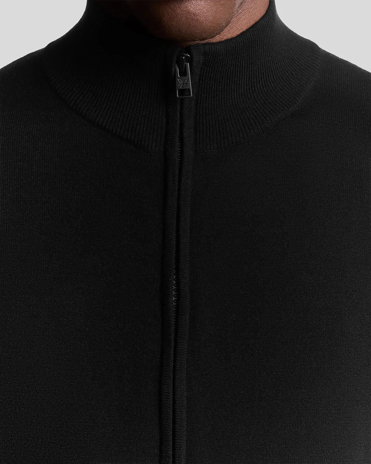 Lyle & Scott Mesh Logo Gebreid Track Jacket Black