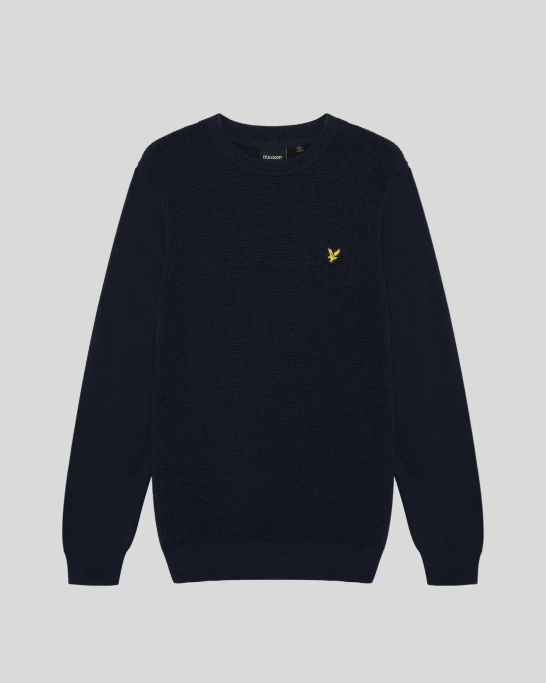 Lyle & Scott Waffle Crew Neck Jumper Dark Navy