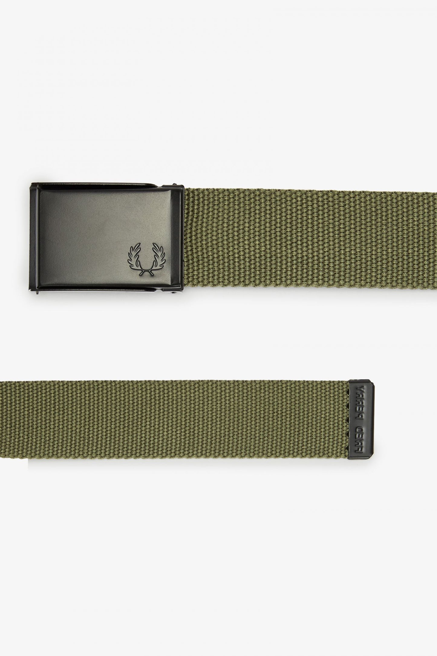Fred Perry Graphic Branded Webbing Belt Army Green