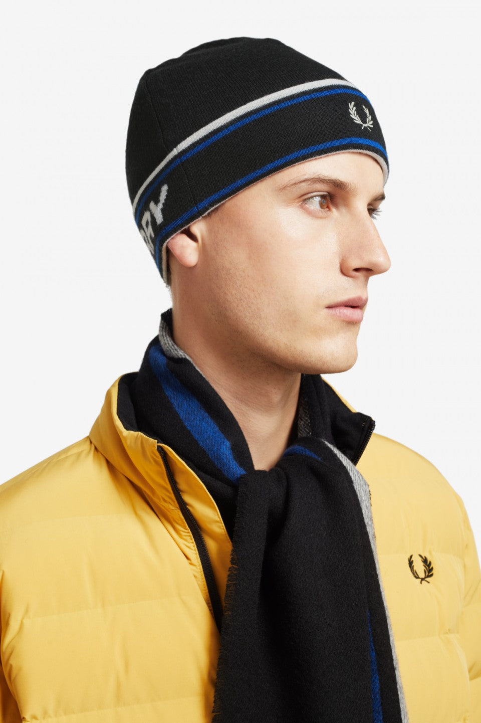 Fred Perry Branded Beanie Accessoires Black/Bright