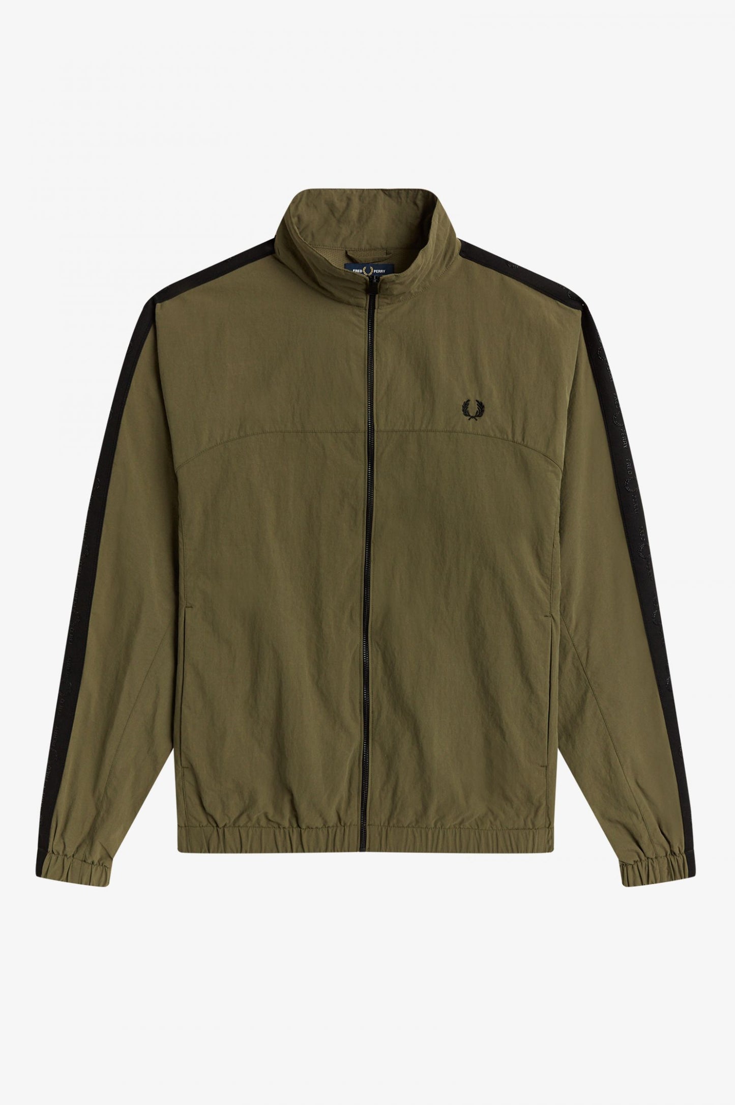 Fred Perry Tonal Taped Shell Jacket Army Green