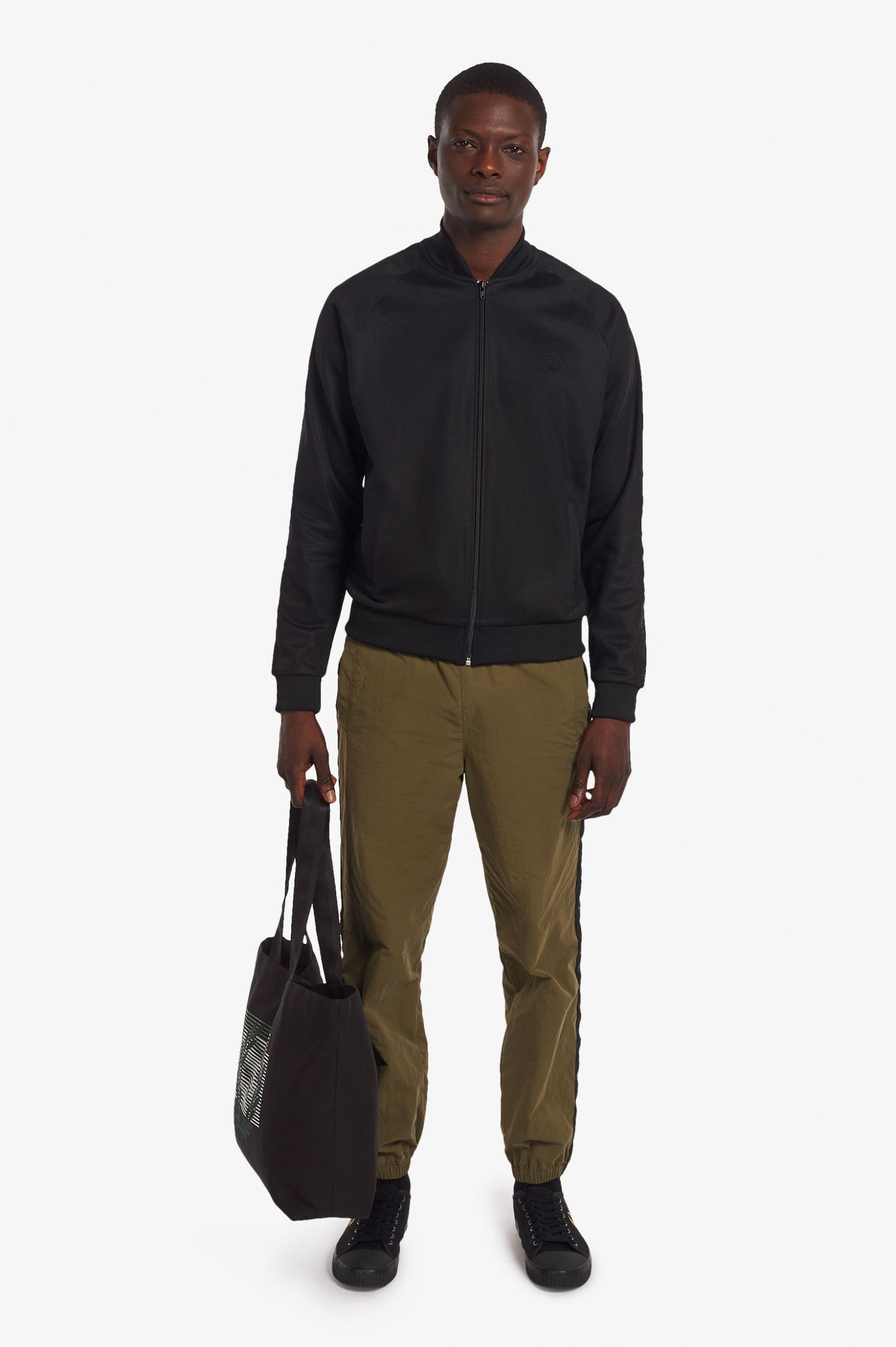 Fred Perry Glitch Graphic Tote Bag Black