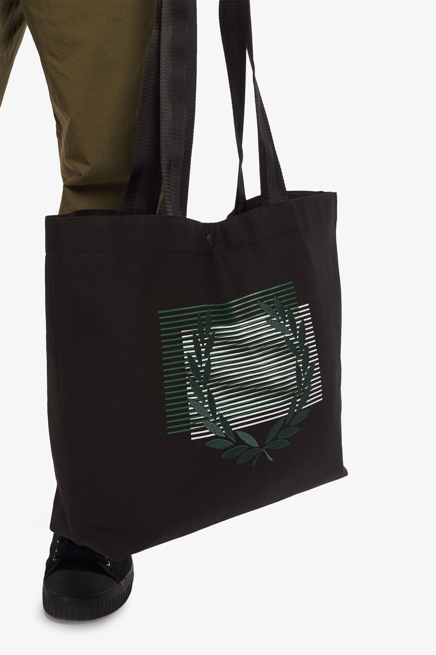 Fred Perry Glitch Graphic Tote Bag Black
