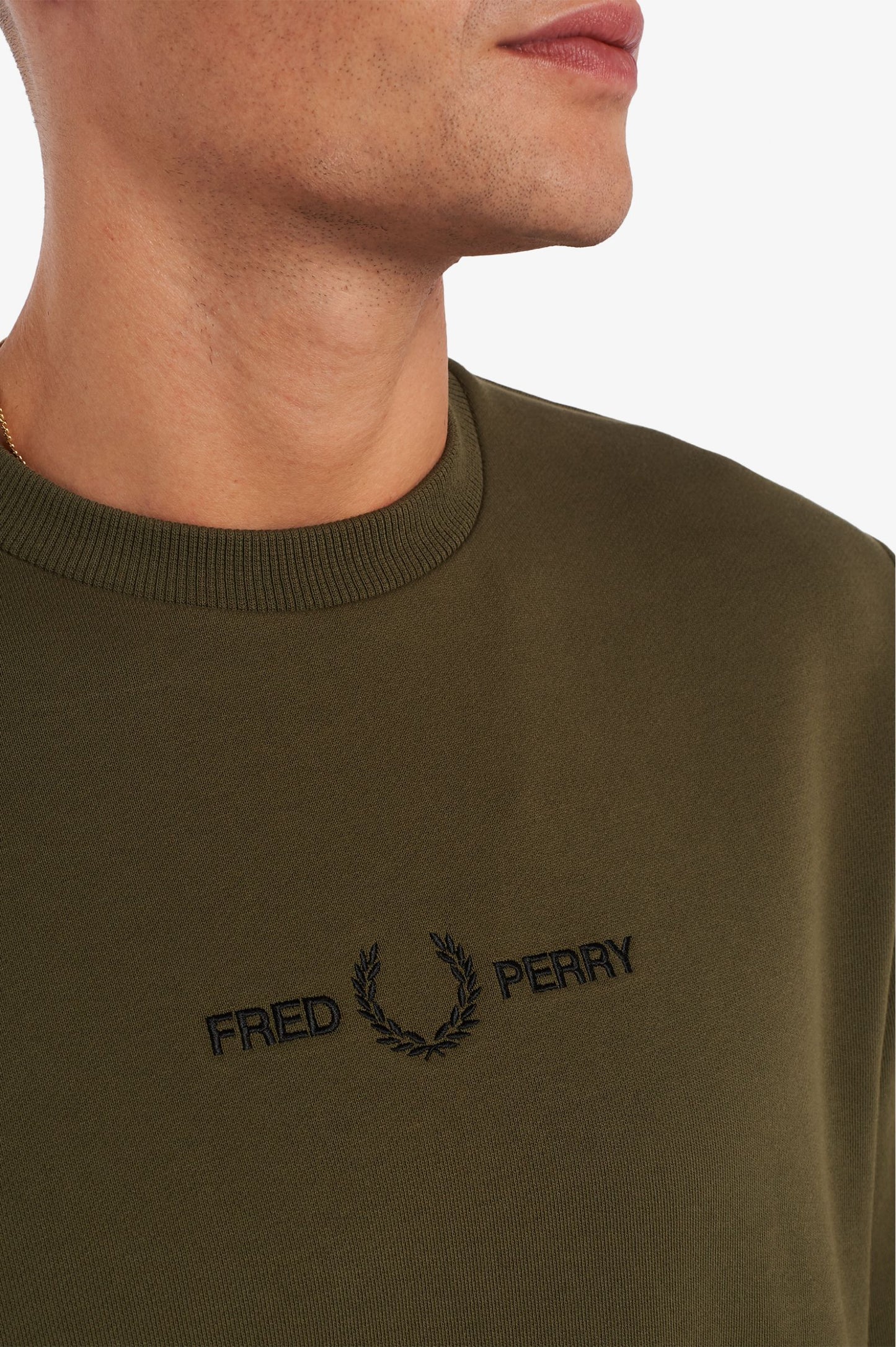 Fred Perry Embroidered Sweatshirt Military Green