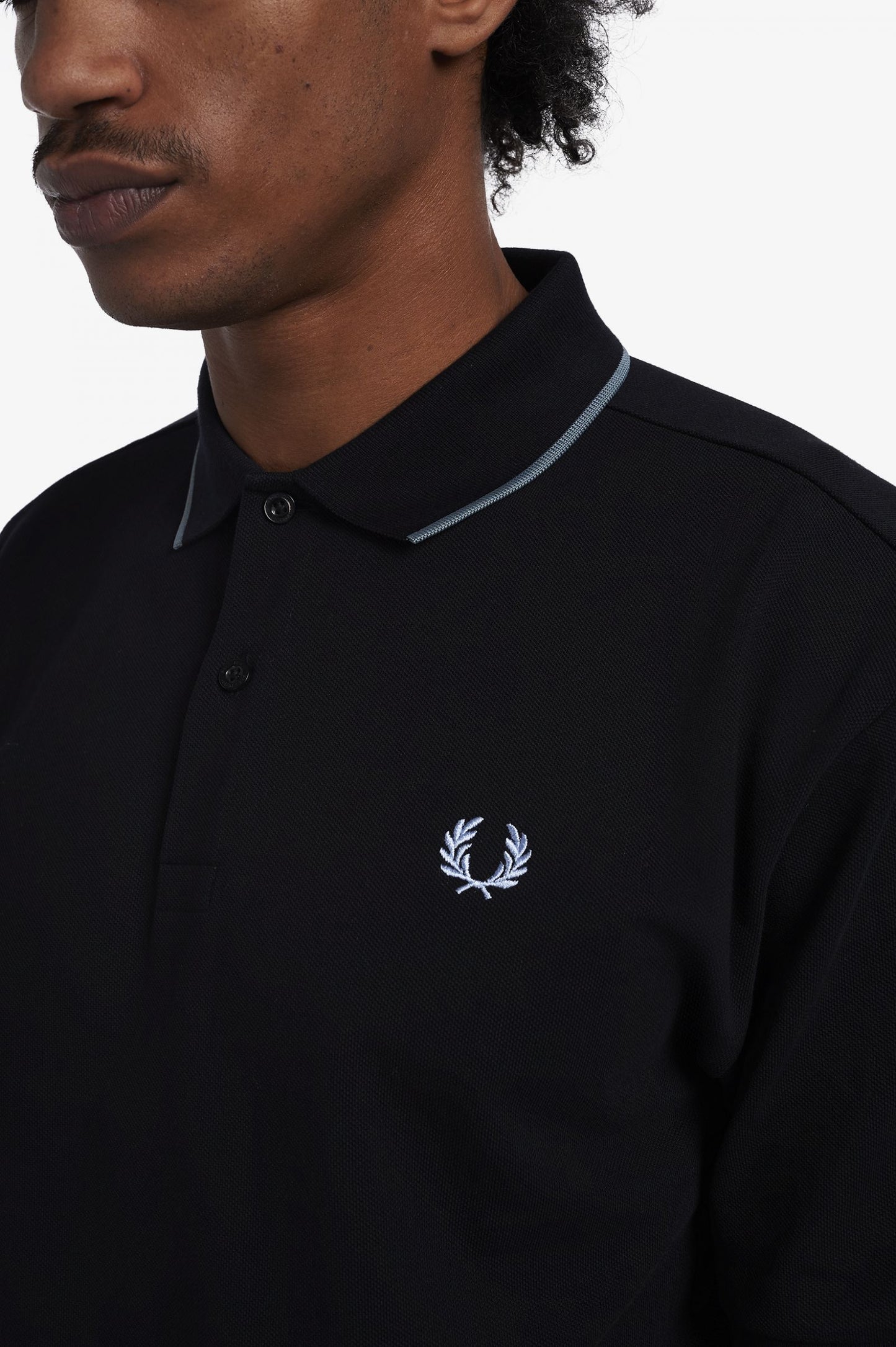 Fred Perry Stripe Panel Polo Shirt Black
