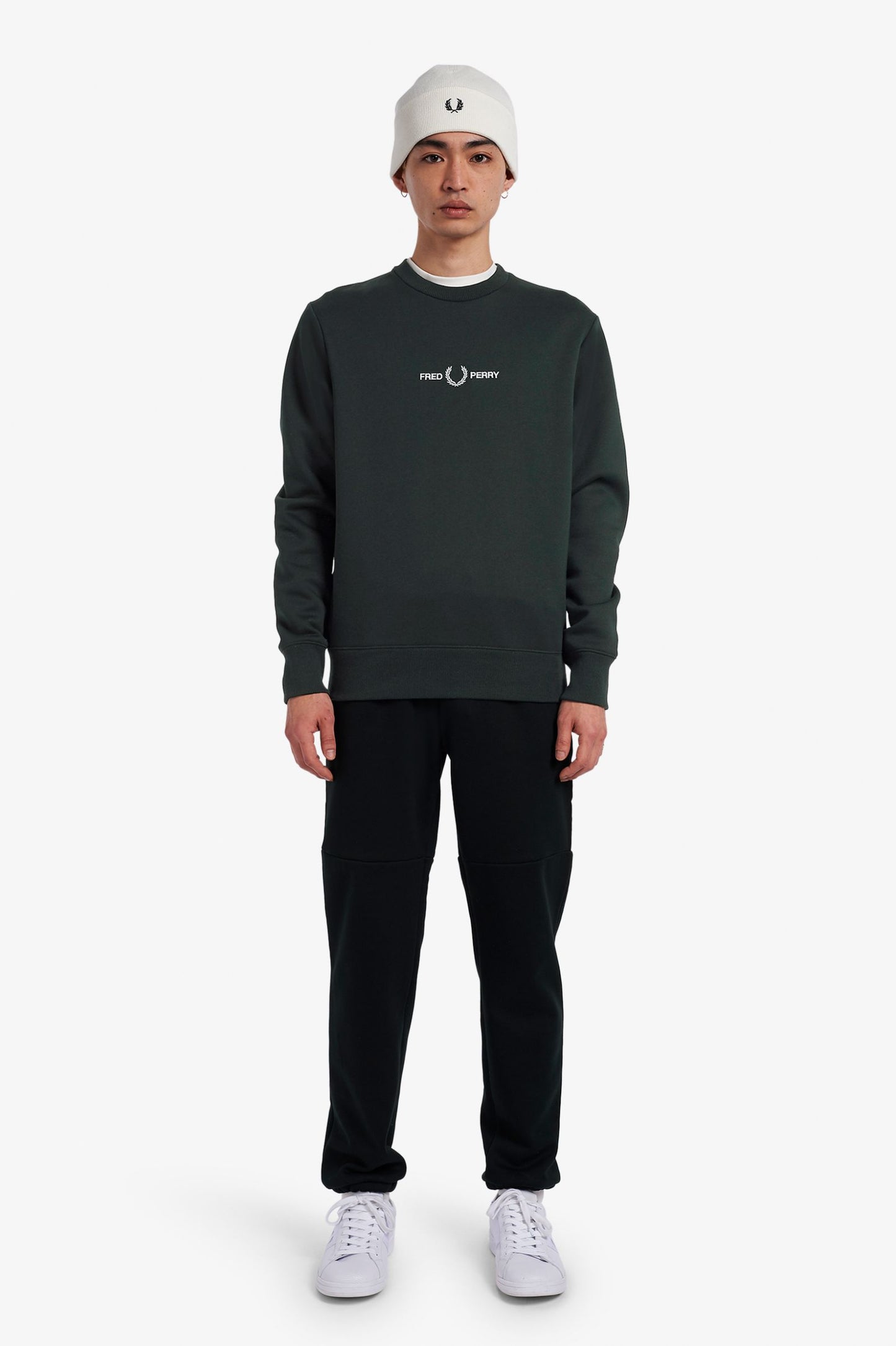 Fred Perry Embroidered Sweatshirt Night Green